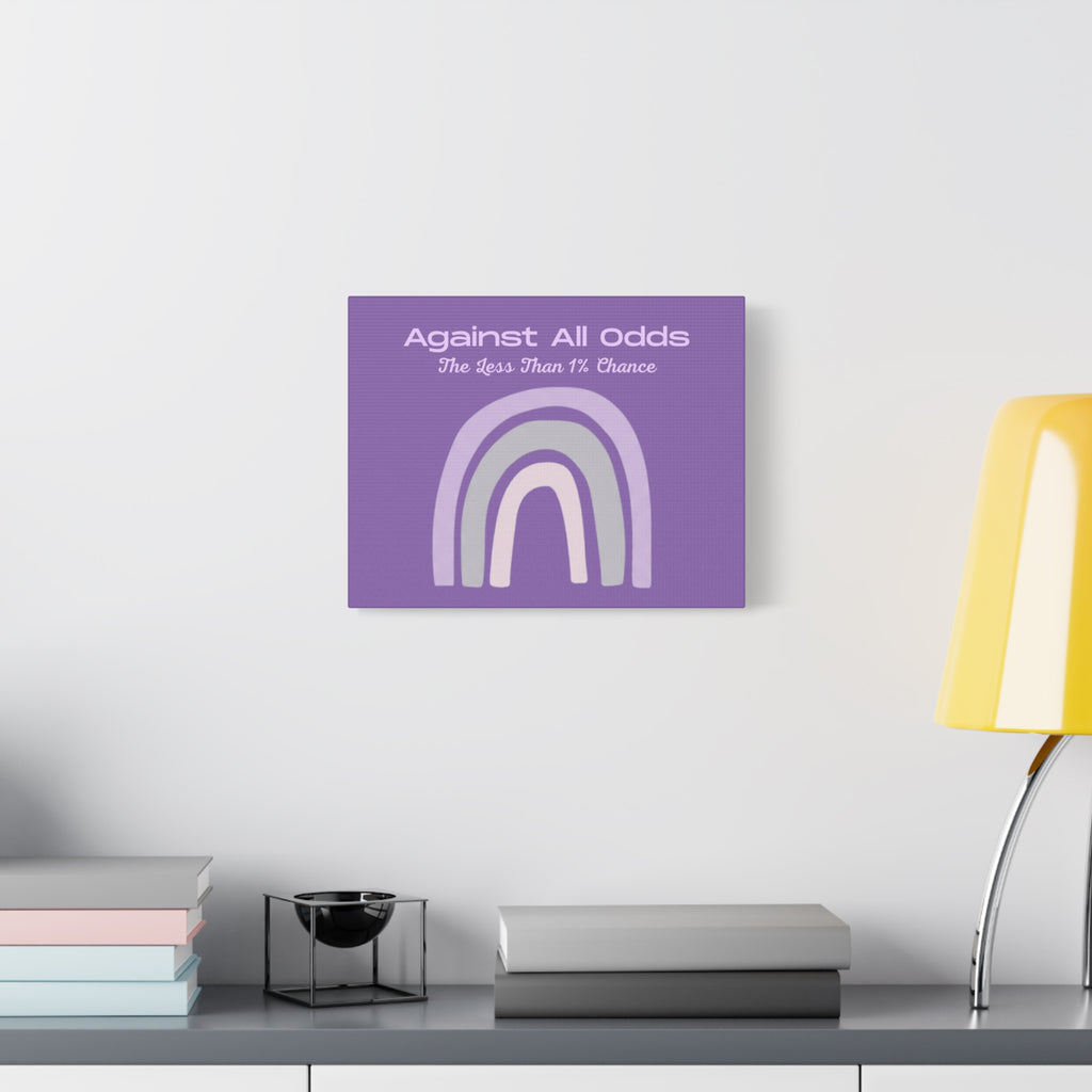 Against All Odds Purple Rainbow Canvas Wall Art — "The Less Than 1% Chance"