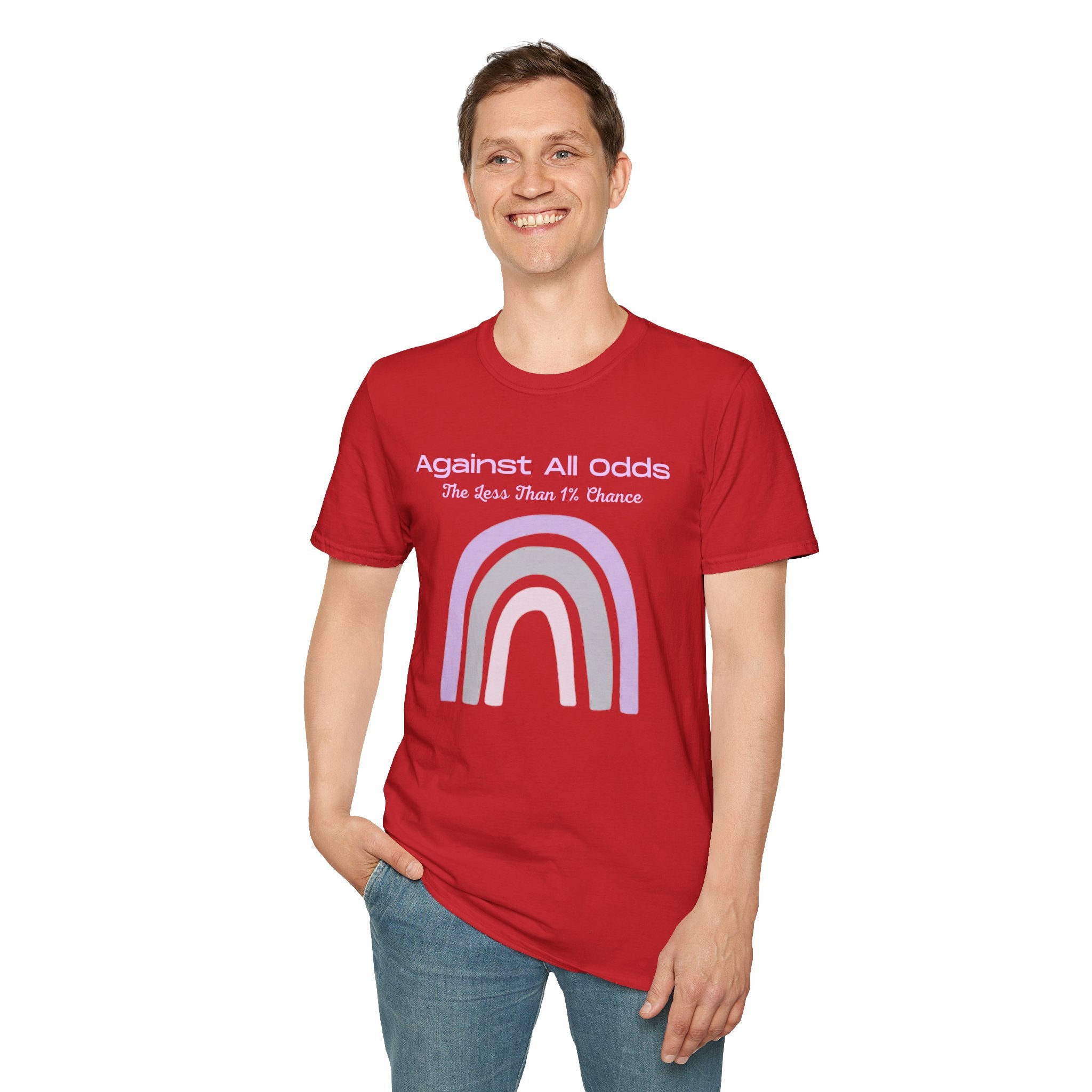 Against All Odds Rainbow T-Shirt — Pastel Inspirational Tee