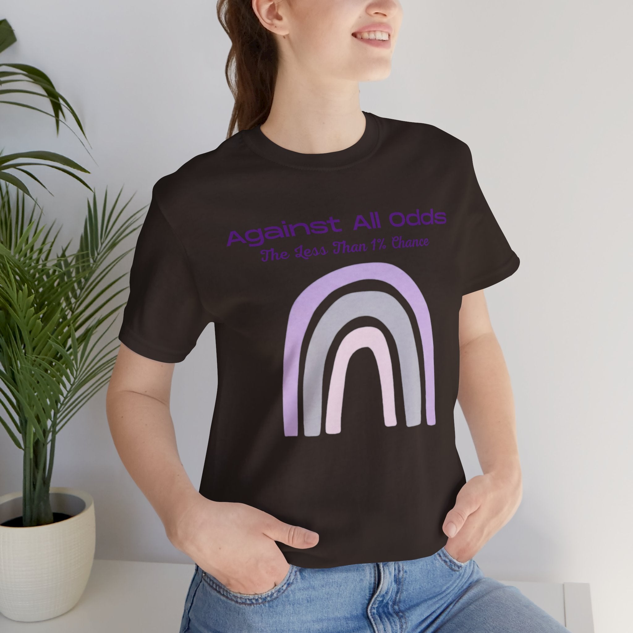 Against All Odds Rainbow Tee – Inspirational Pastel Graphic Shirt