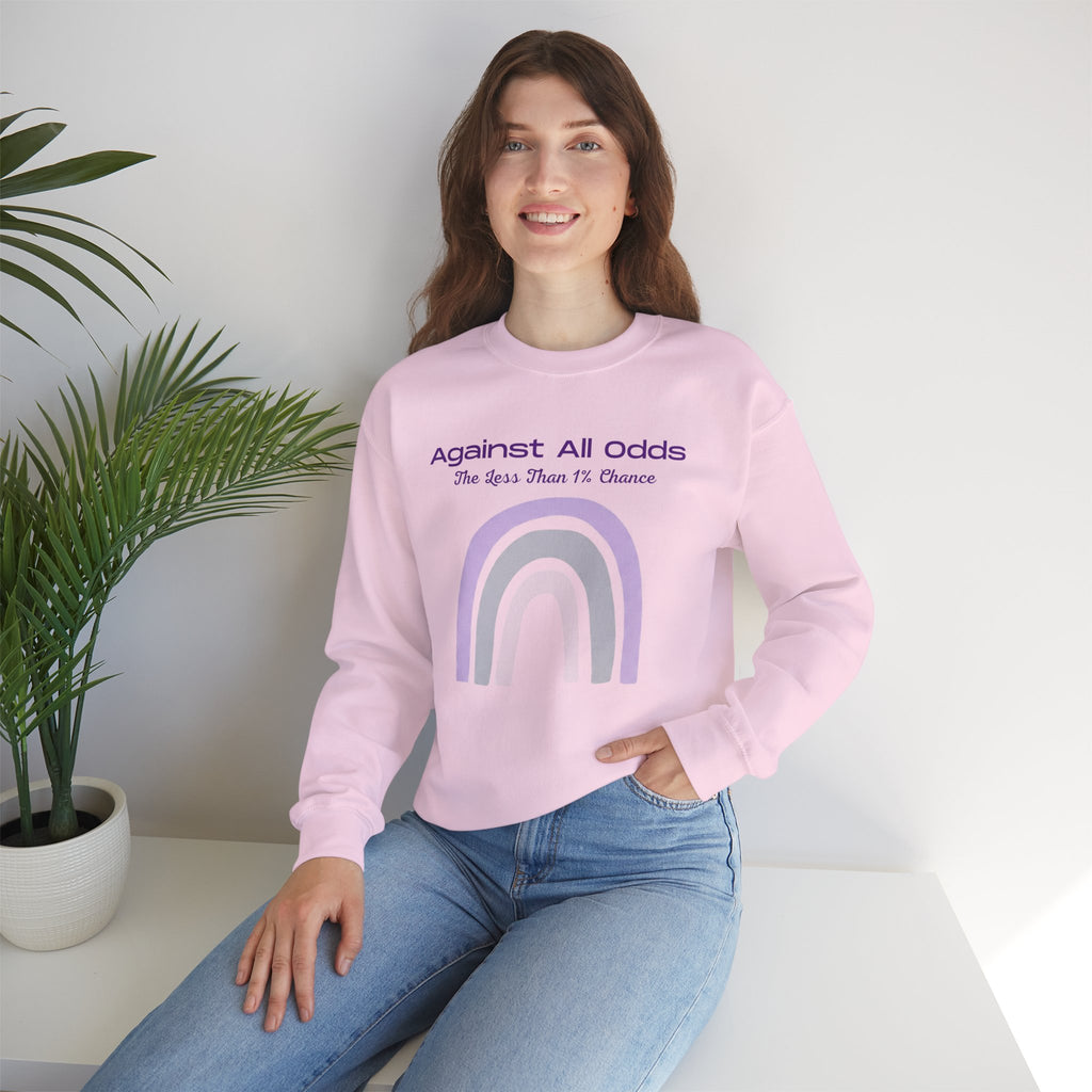 Crewneck Sweatshirt — "Against All Odds" Pastel Rainbow Inspirational Pullover