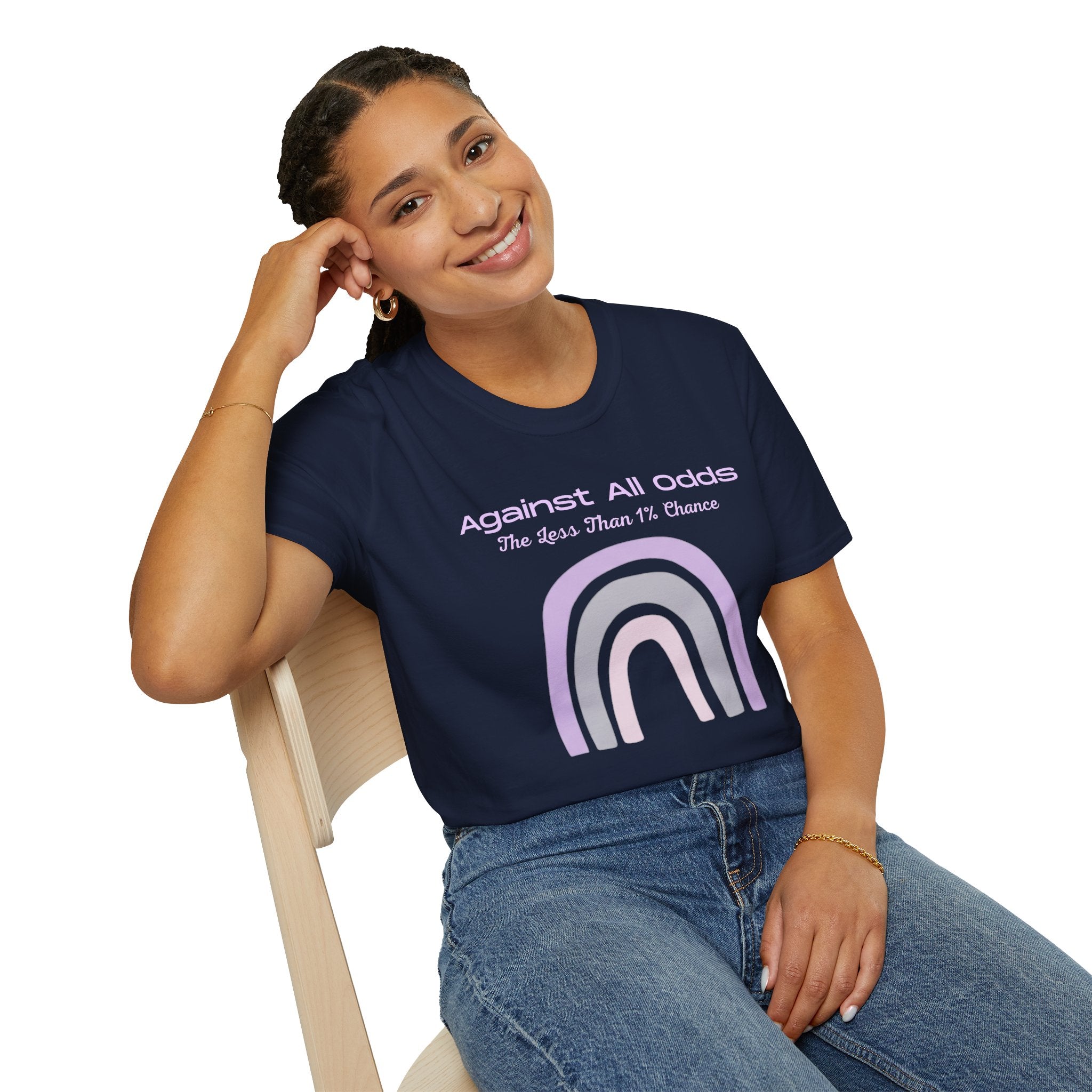 Against All Odds Rainbow T-Shirt — Pastel Inspirational Tee