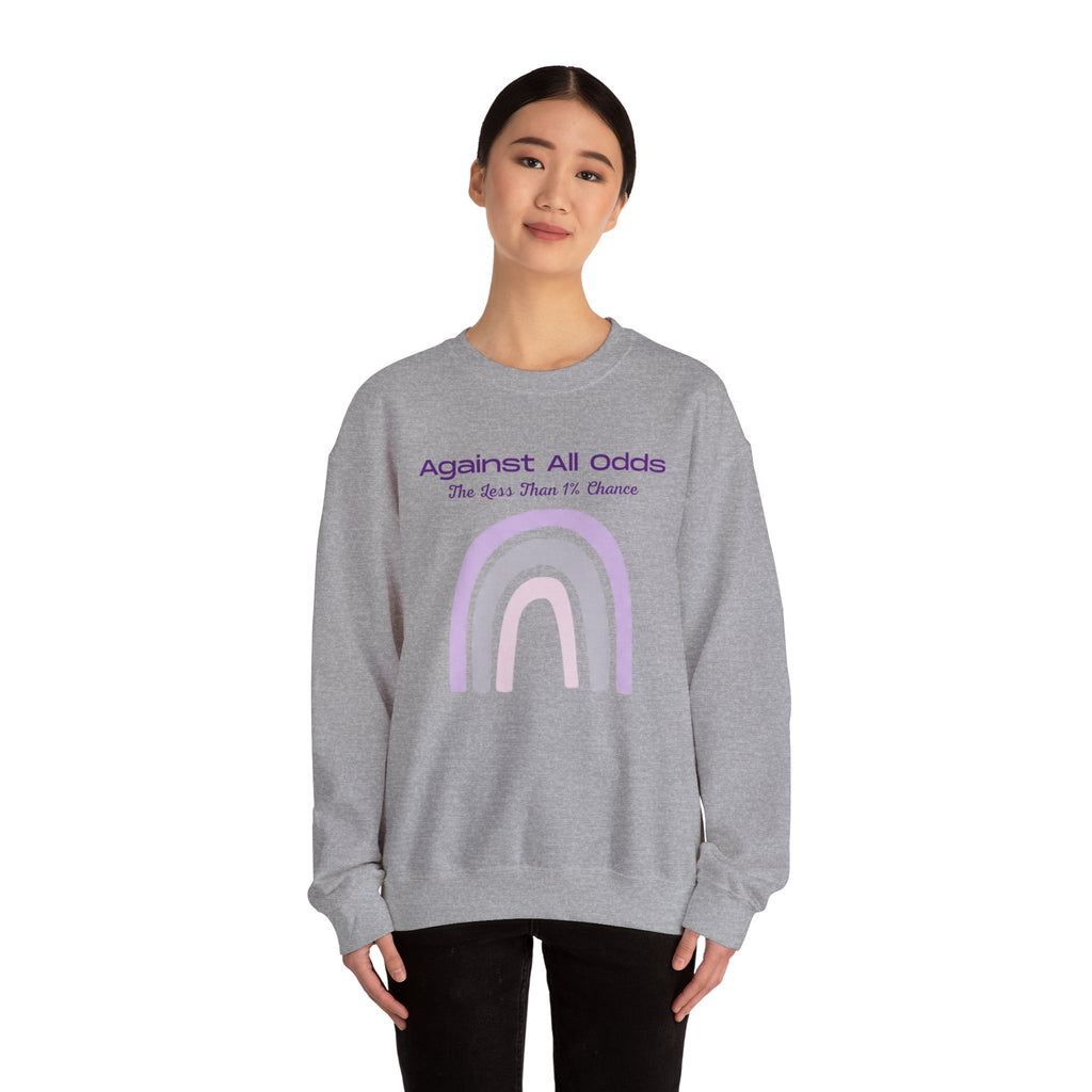 Crewneck Sweatshirt — "Against All Odds" Pastel Rainbow Inspirational Pullover