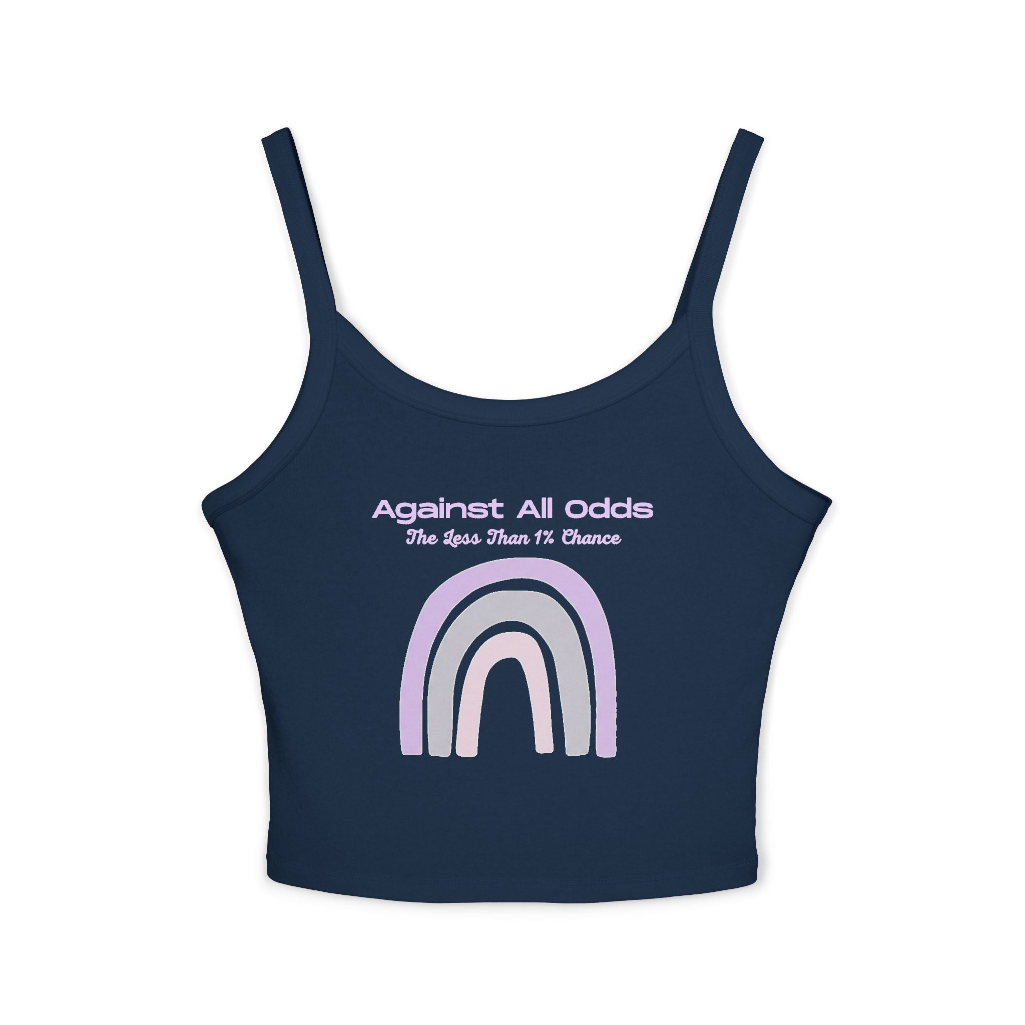 Spaghetti Tank — 'Against All Odds' Pastel Rainbow Crop Top