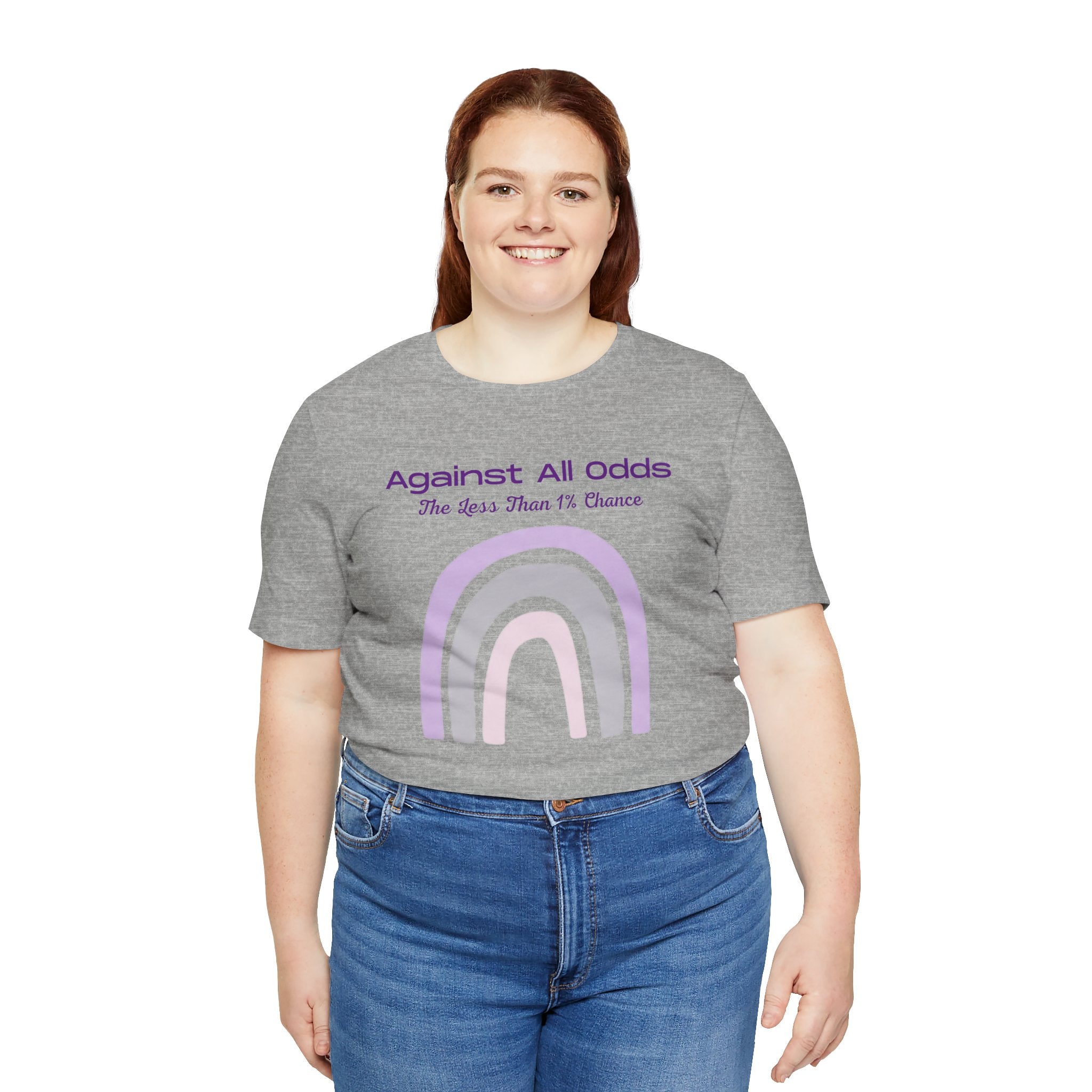 Against All Odds Rainbow Tee – Inspirational Pastel Graphic Shirt