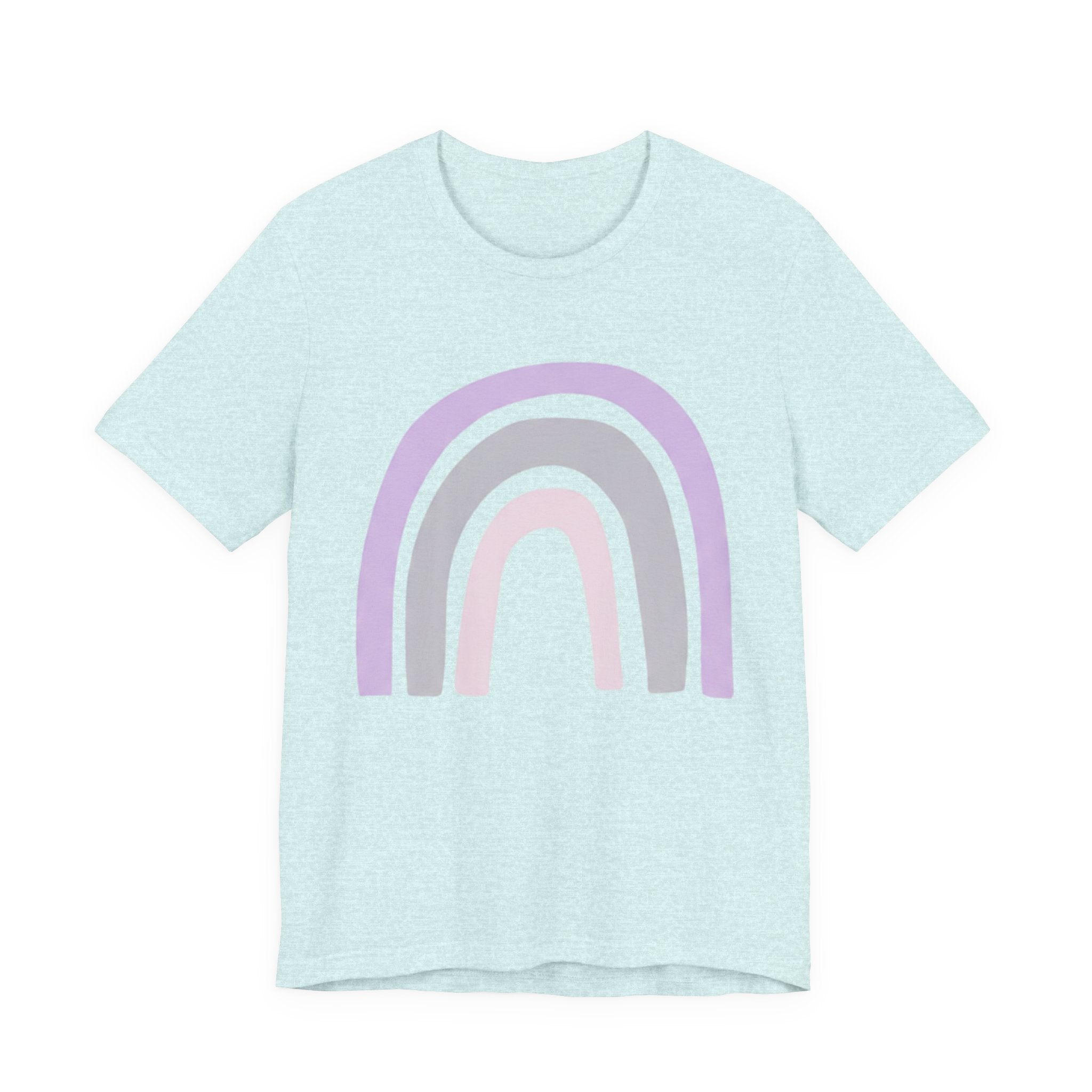 Pastel Rainbow Tee — Minimal Lavender & Blush Graphic T-Shirt