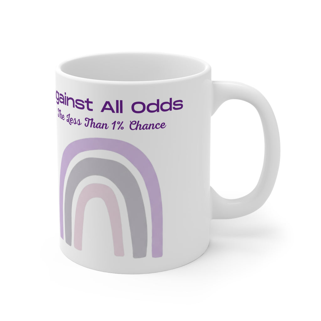 Against All Odds Inspirational Rainbow Mug – 11oz Motivational Coffee Cup