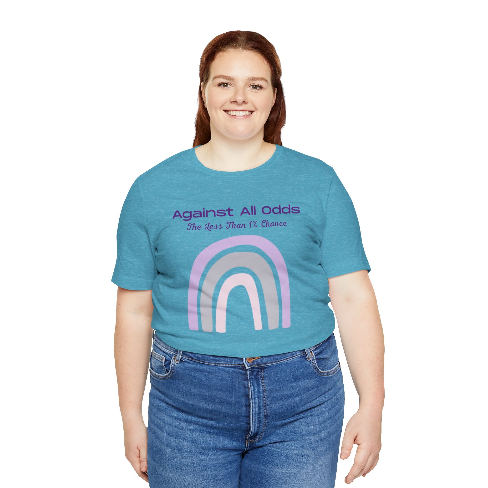 Against All Odds Rainbow Tee – Inspirational Pastel Graphic Shirt