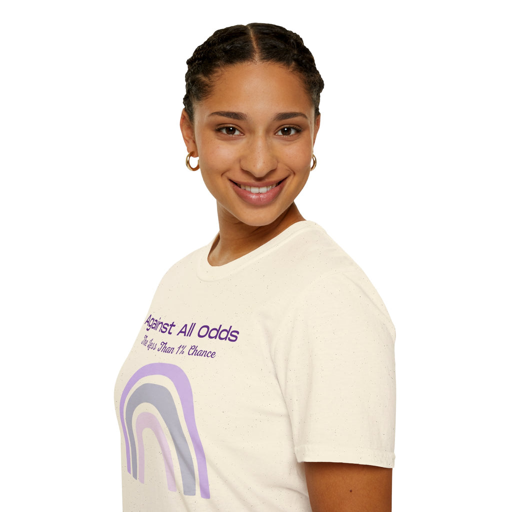 Against All Odds Rainbow T-Shirt – Inspirational 'The Less Than 1% Chance' Design