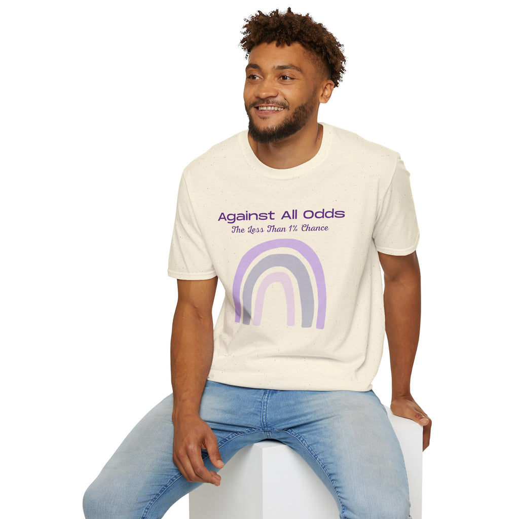 Against All Odds Rainbow T-Shirt – Inspirational 'The Less Than 1% Chance' Design