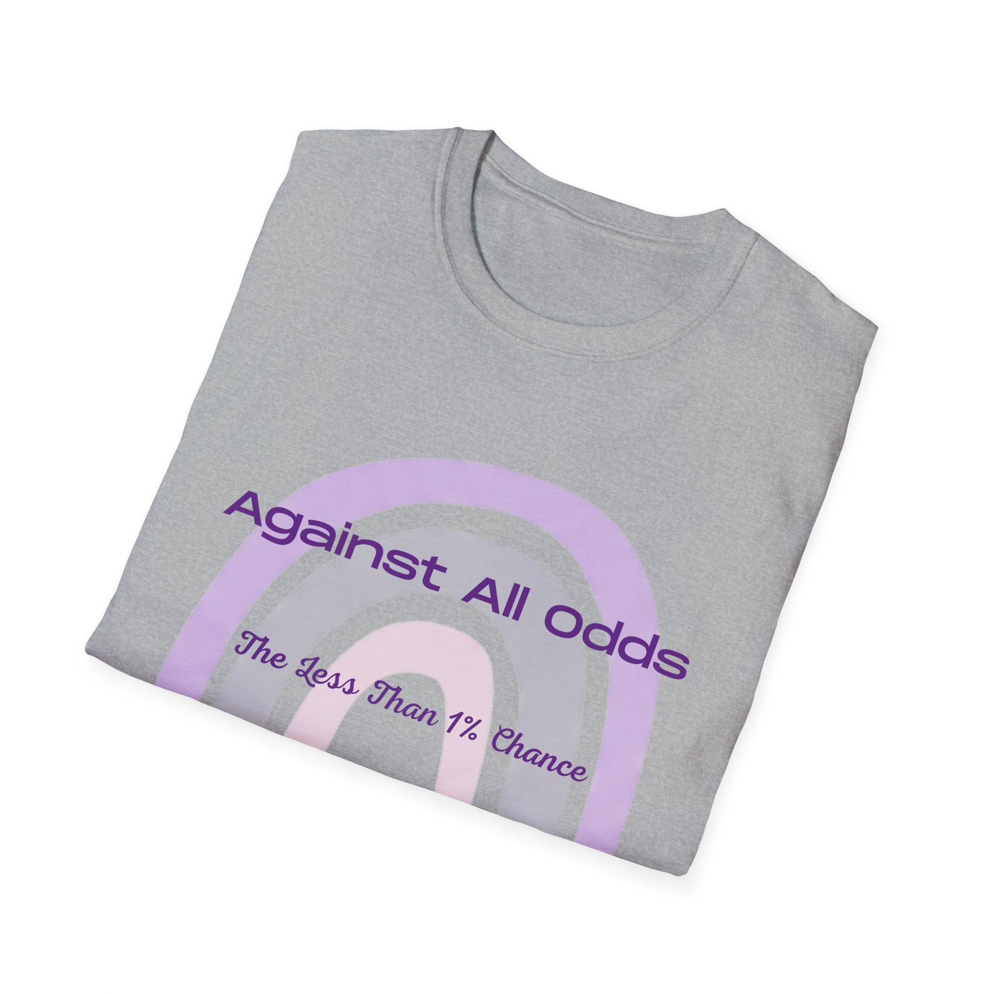 Against All Odds Rainbow T-Shirt — 'The Less Than 1% Chance' Inspirational Tee
