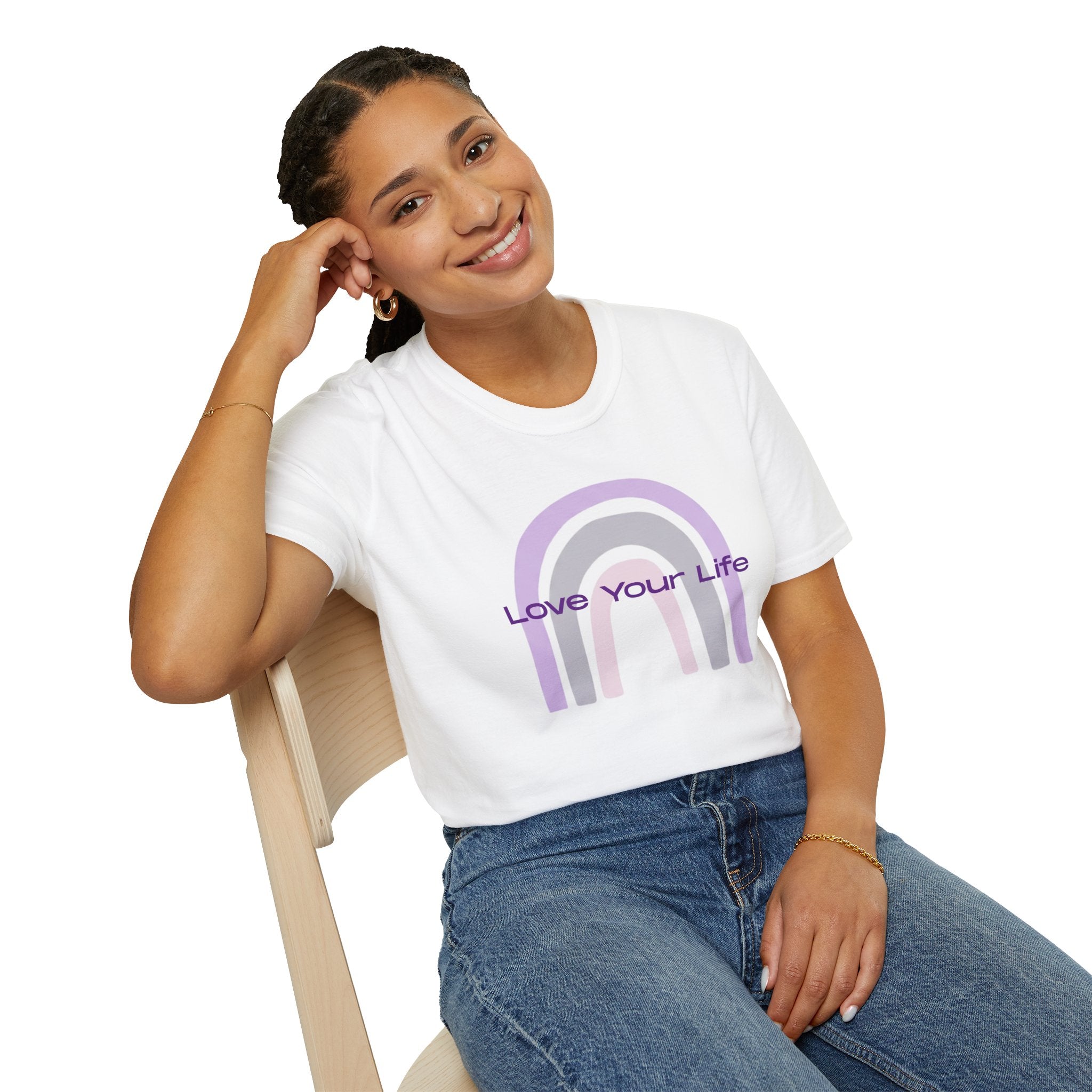 Love Your Life Rainbow T-Shirt — Pastel Retro Positive Tee