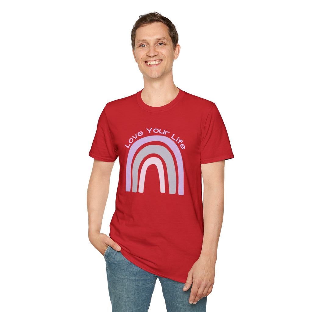 Love Your Life Rainbow T-Shirt — Pastel Retro Positive Tee