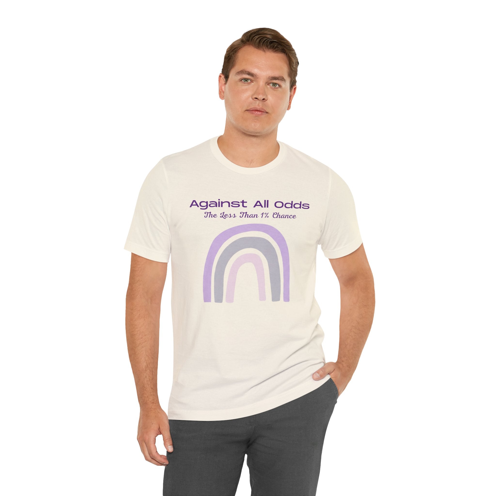 Against All Odds Rainbow Tee – Inspirational Pastel Graphic Shirt