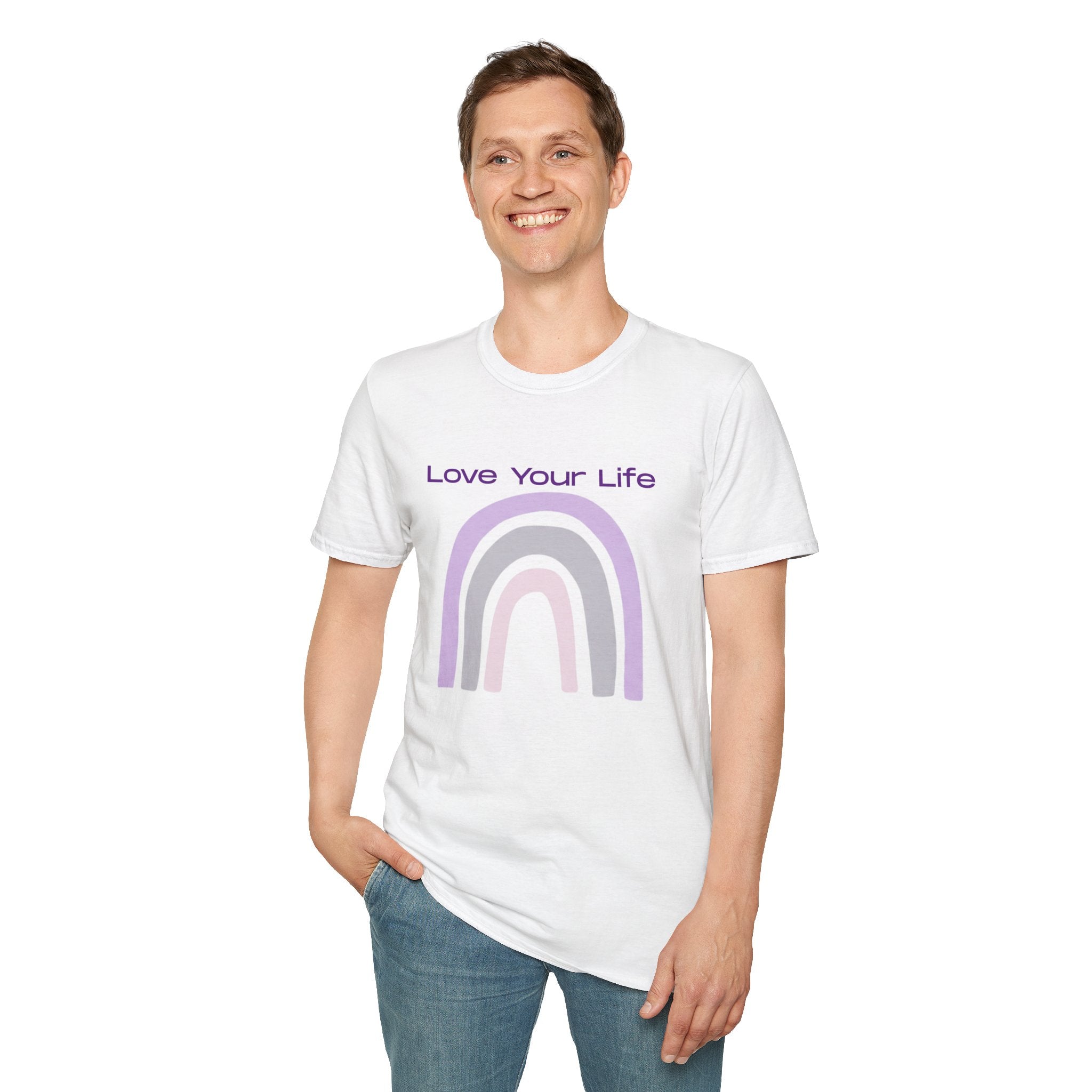 Love Your Life Rainbow T-Shirt — Soft Pastel Everyday Tee
