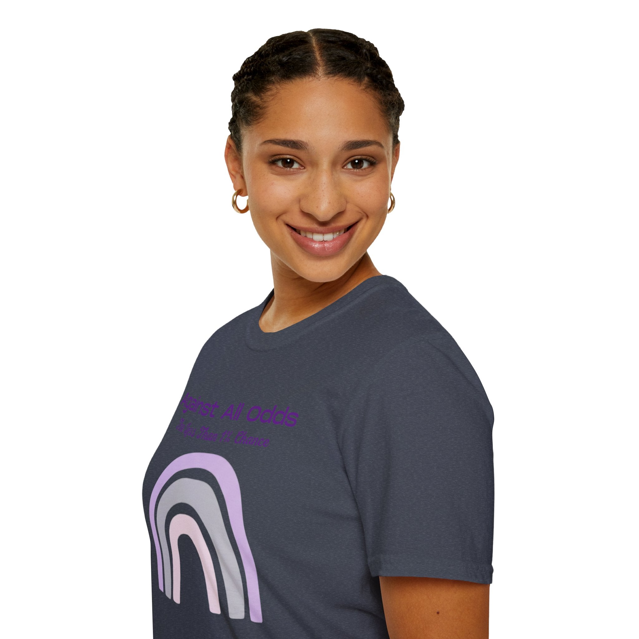 Against All Odds Rainbow T-Shirt – Inspirational 'The Less Than 1% Chance' Design