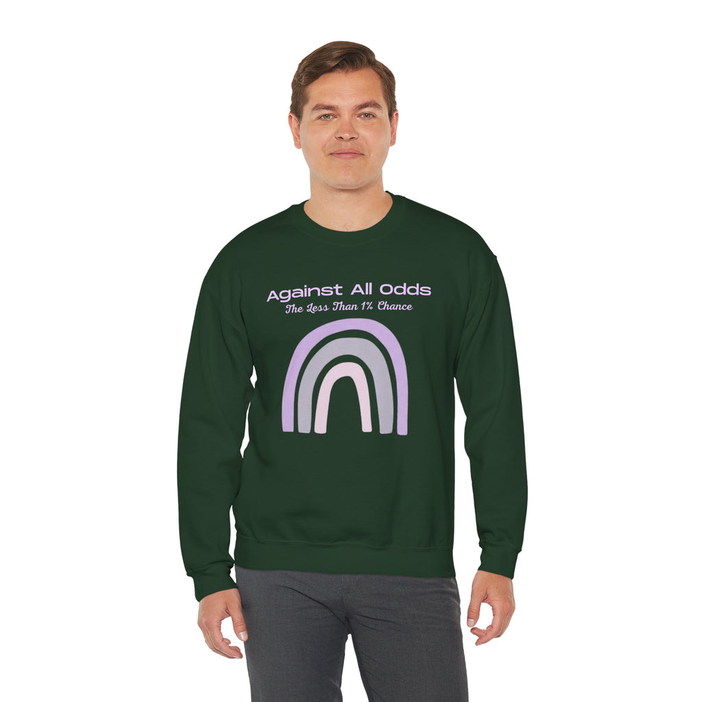 Crewneck Sweatshirt — Pastel Rainbow “Against All Odds” Inspirational Pullover