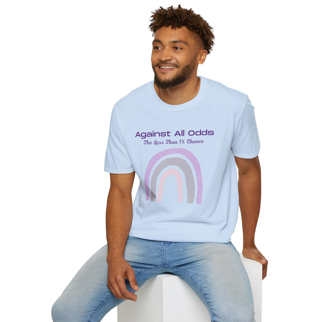 Against All Odds Rainbow T-Shirt – Inspirational 'The Less Than 1% Chance' Design