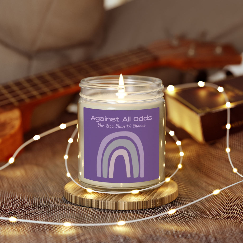 Scented Candle — Coconut Apricot Wax “Against All Odds” Purple Rainbow (4oz/9oz)