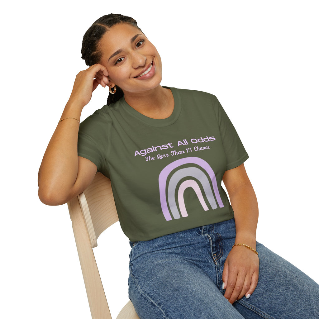 Against All Odds Rainbow T-Shirt — Pastel Inspirational Tee