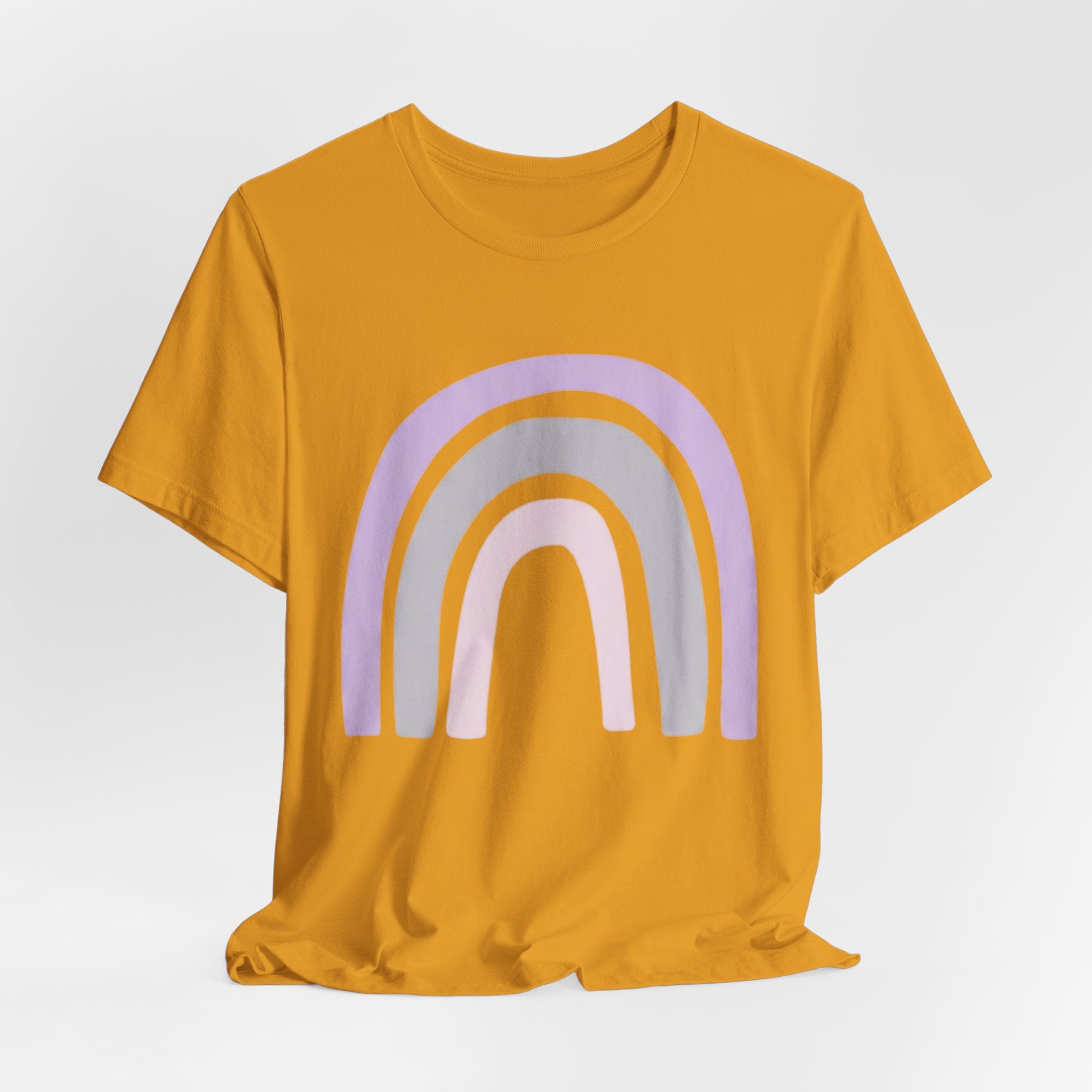 Pastel Rainbow Tee — Minimal Lavender & Blush Graphic T-Shirt