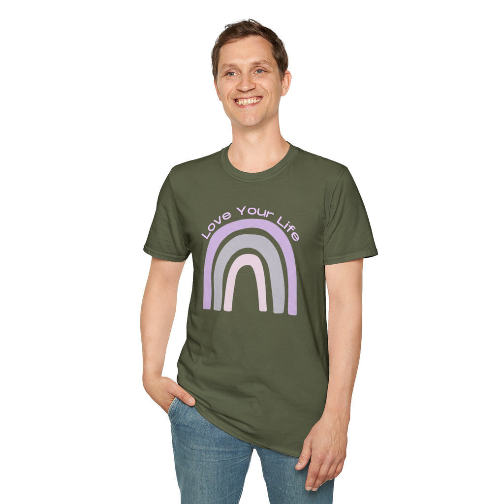 Love Your Life Rainbow T-Shirt — Pastel Retro Positive Tee