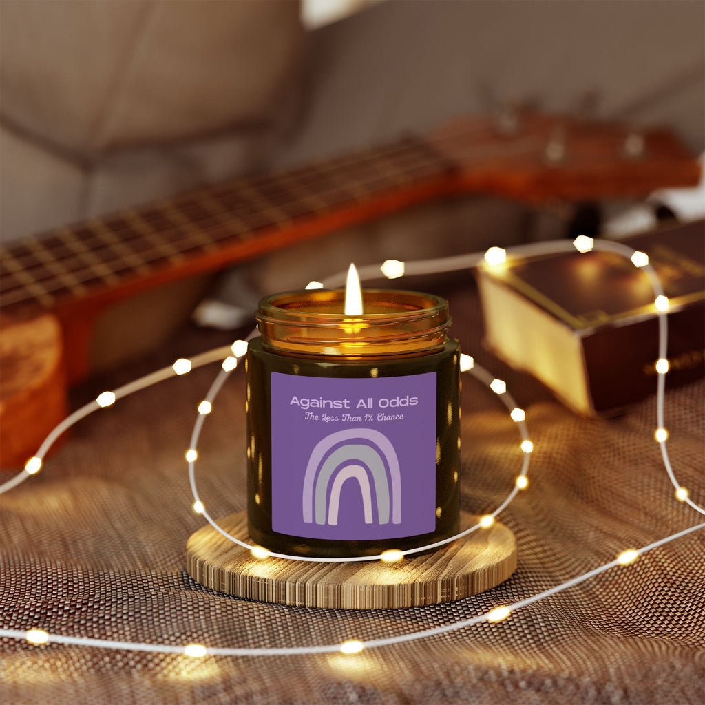 Scented Candle — Coconut Apricot Wax “Against All Odds” Purple Rainbow (4oz/9oz)