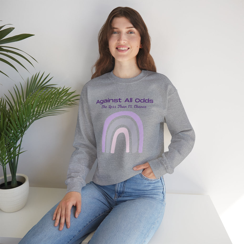 Crewneck Sweatshirt — "Against All Odds" Pastel Rainbow Inspirational Pullover