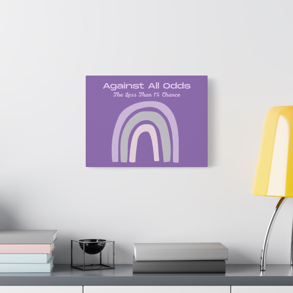 Against All Odds Purple Rainbow Canvas Wall Art — "The Less Than 1% Chance"