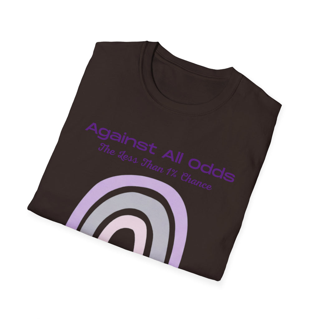 Against All Odds Rainbow T-Shirt – Inspirational 'The Less Than 1% Chance' Design