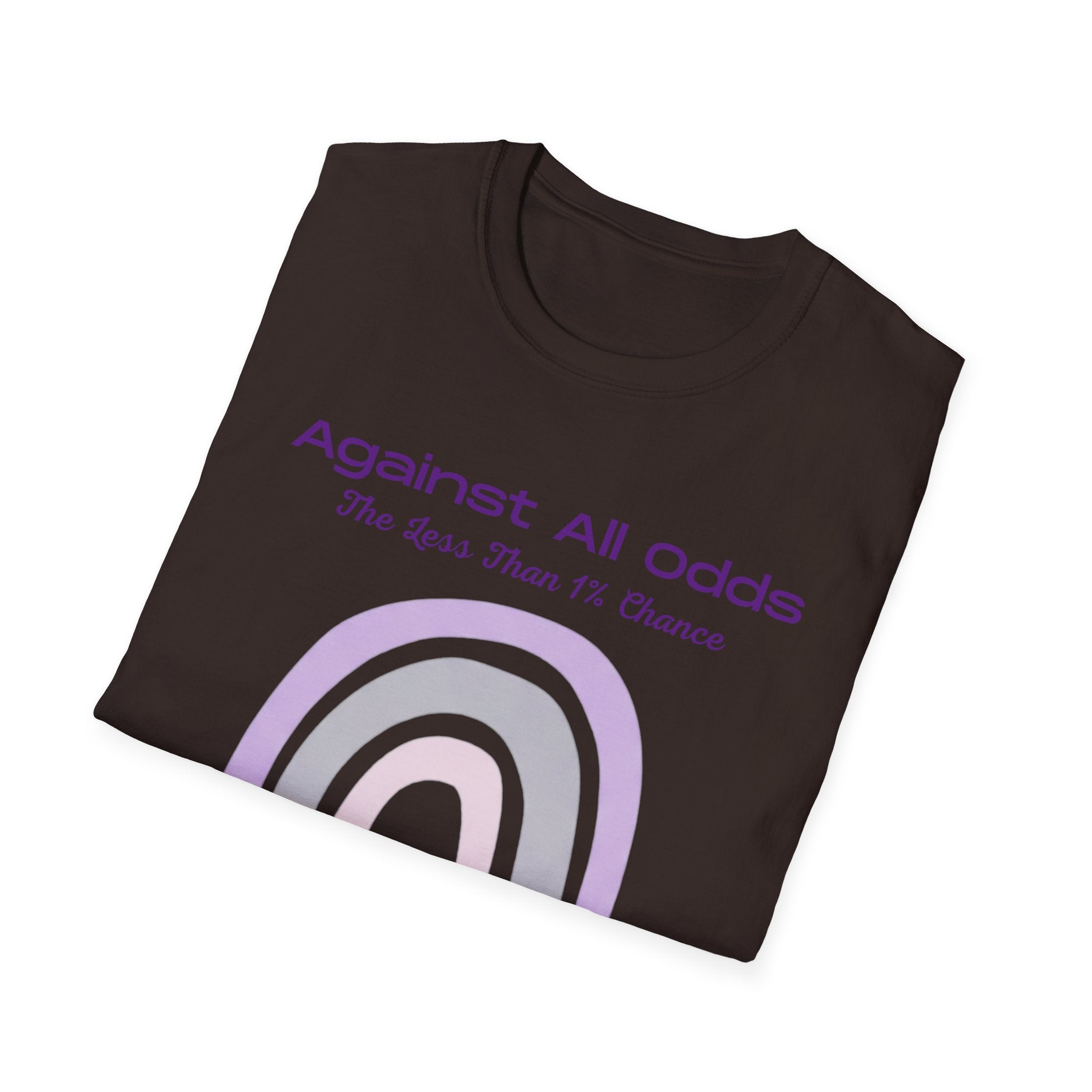 Against All Odds Rainbow T-Shirt – Inspirational 'The Less Than 1% Chance' Design