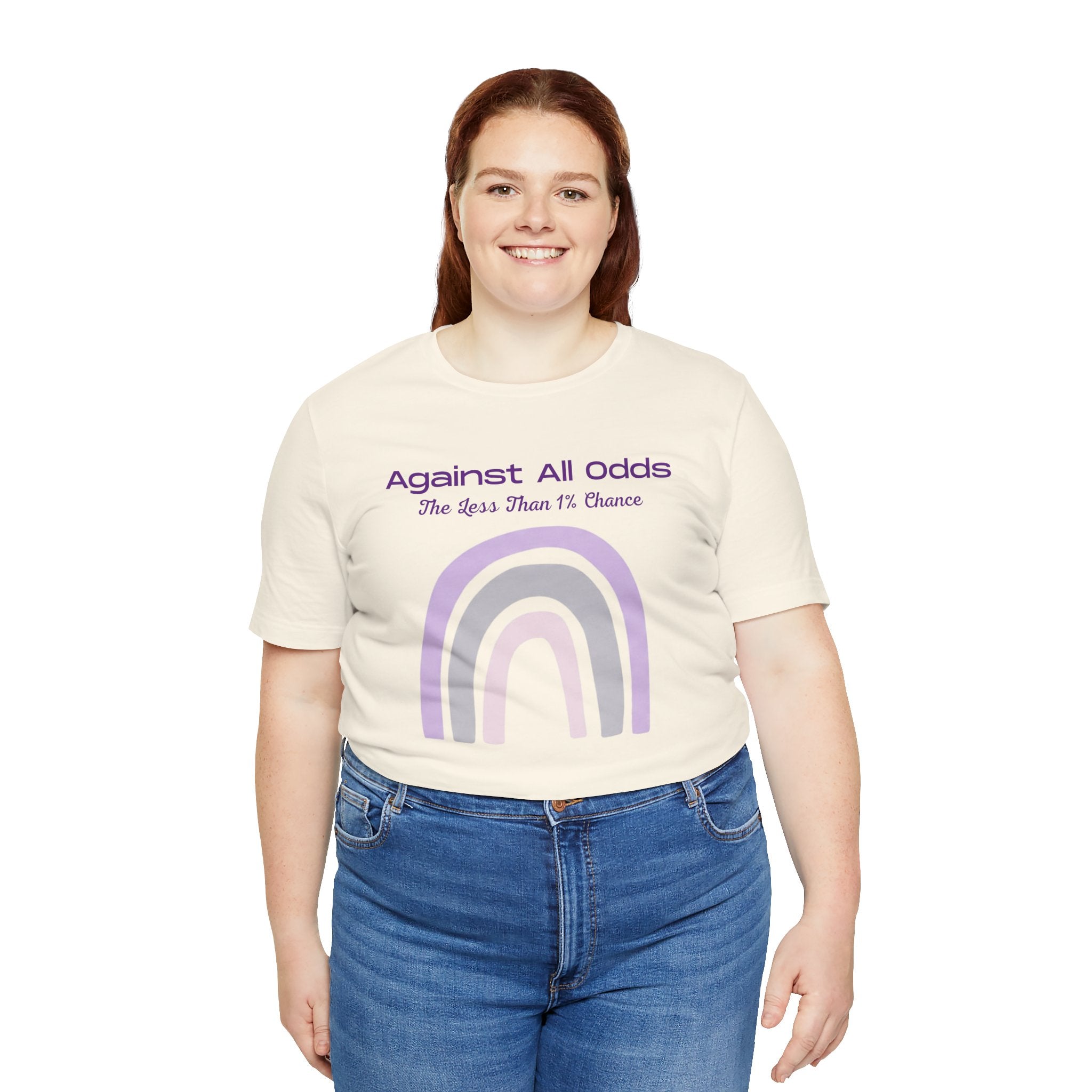 Against All Odds Rainbow Tee – Inspirational Pastel Graphic Shirt