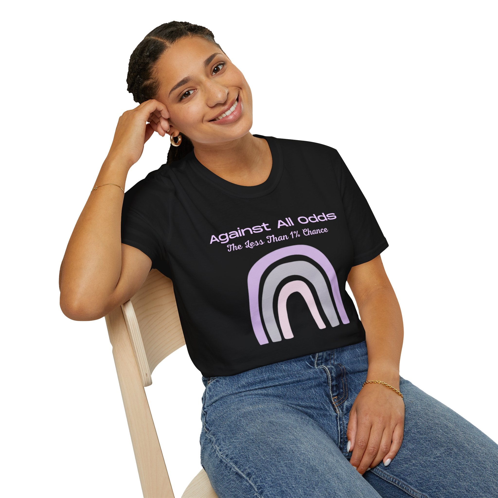 Against All Odds Rainbow T-Shirt — Pastel Inspirational Tee