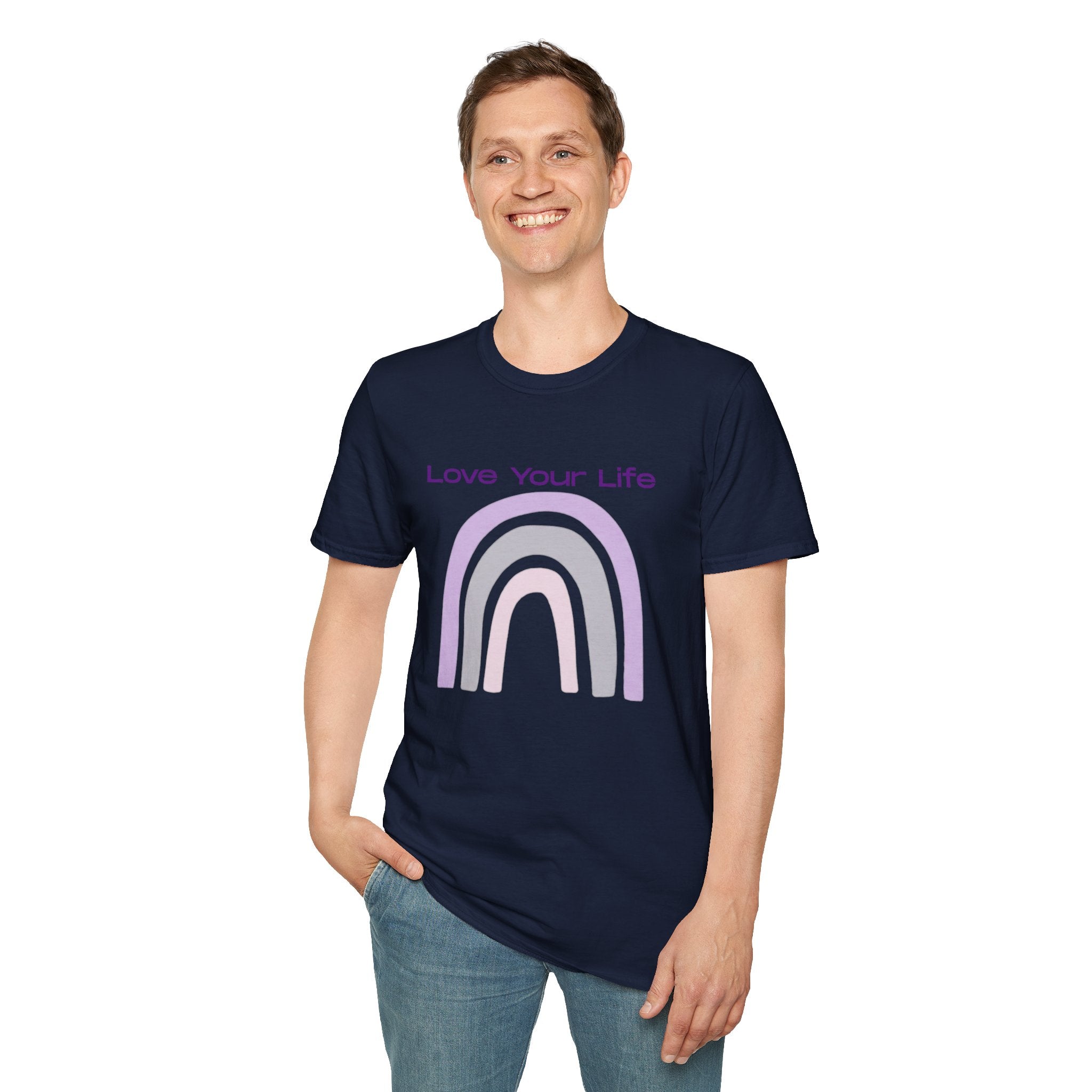 Love Your Life Rainbow T-Shirt — Soft Pastel Everyday Tee