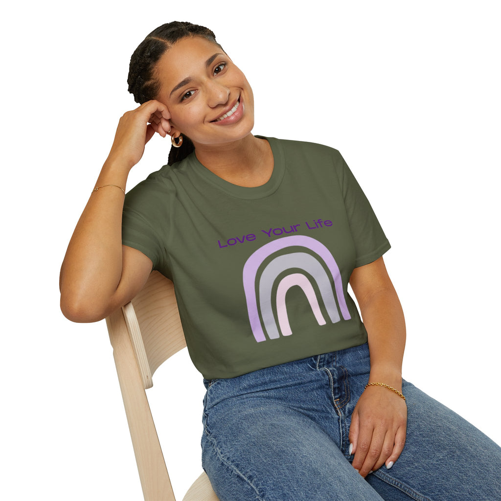 Love Your Life Rainbow T-Shirt — Soft Pastel Everyday Tee