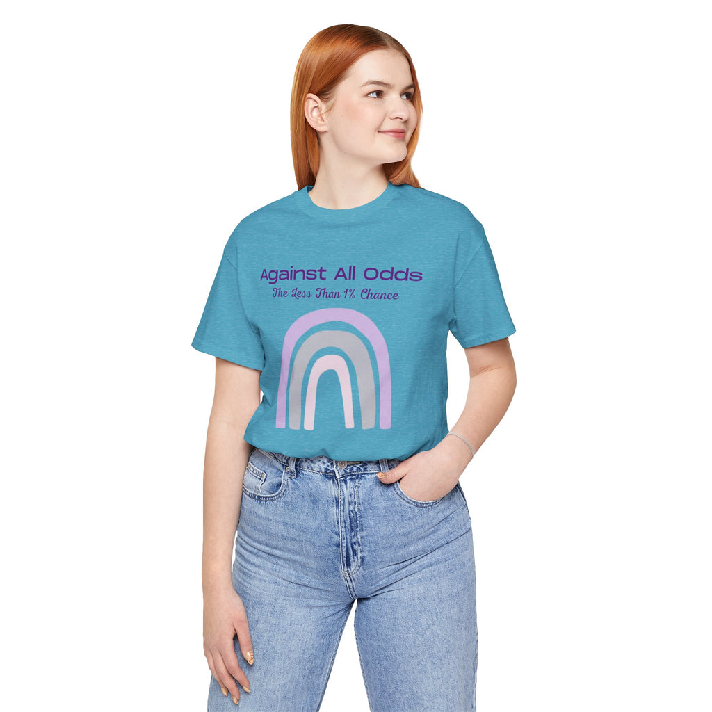 Against All Odds Rainbow Tee – Inspirational Pastel Graphic Shirt