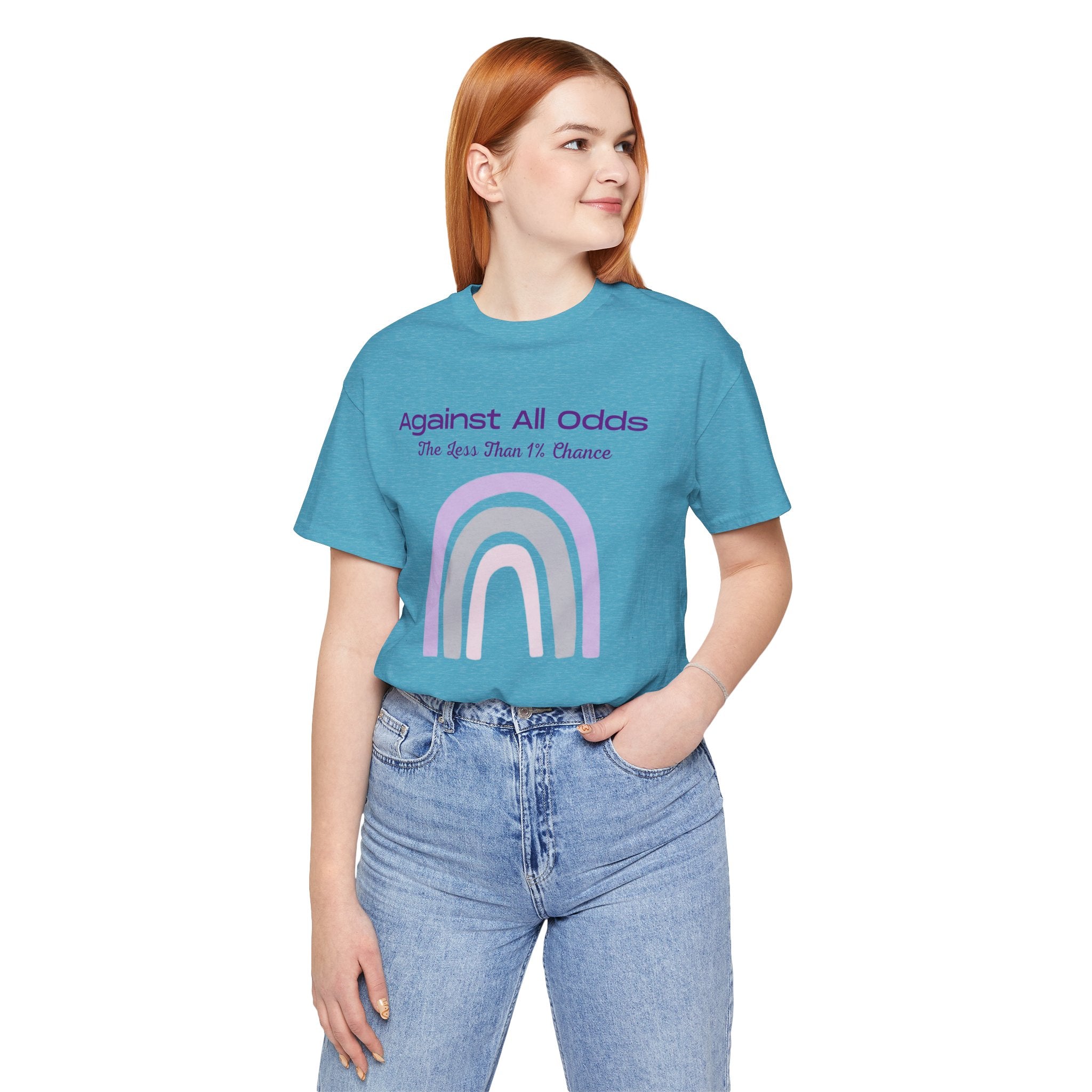 Against All Odds Rainbow Tee – Inspirational Pastel Graphic Shirt