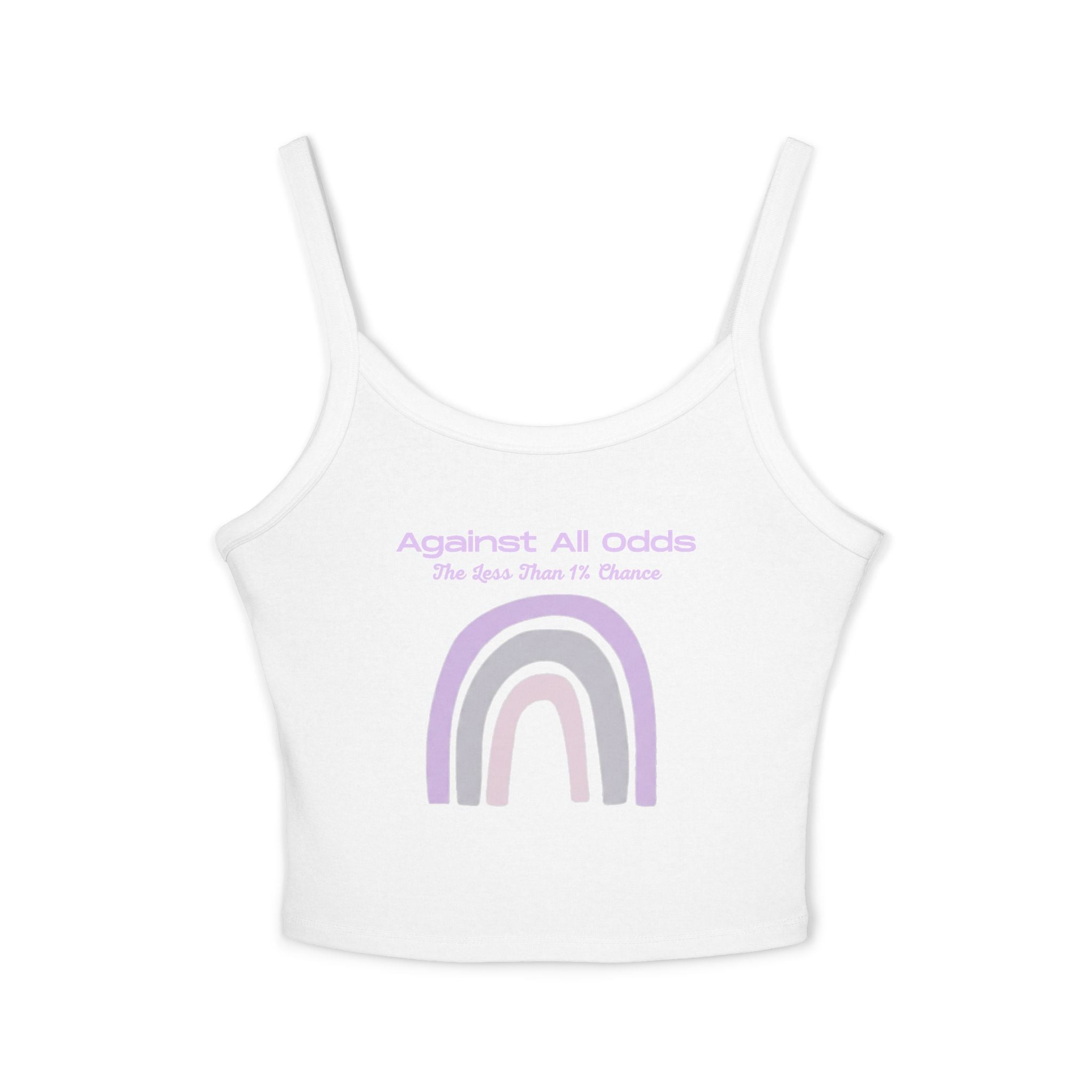 Spaghetti Tank — 'Against All Odds' Pastel Rainbow Crop Top