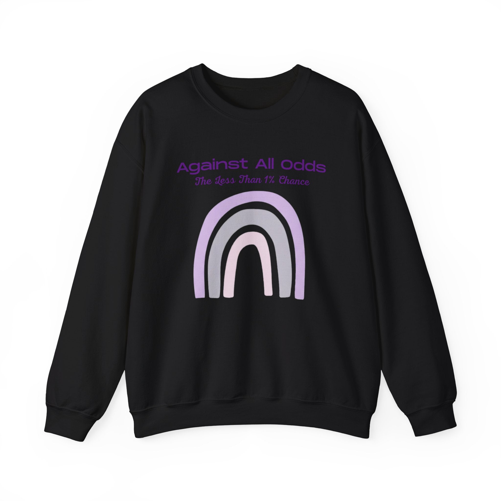 Crewneck Sweatshirt — "Against All Odds" Pastel Rainbow Inspirational Pullover