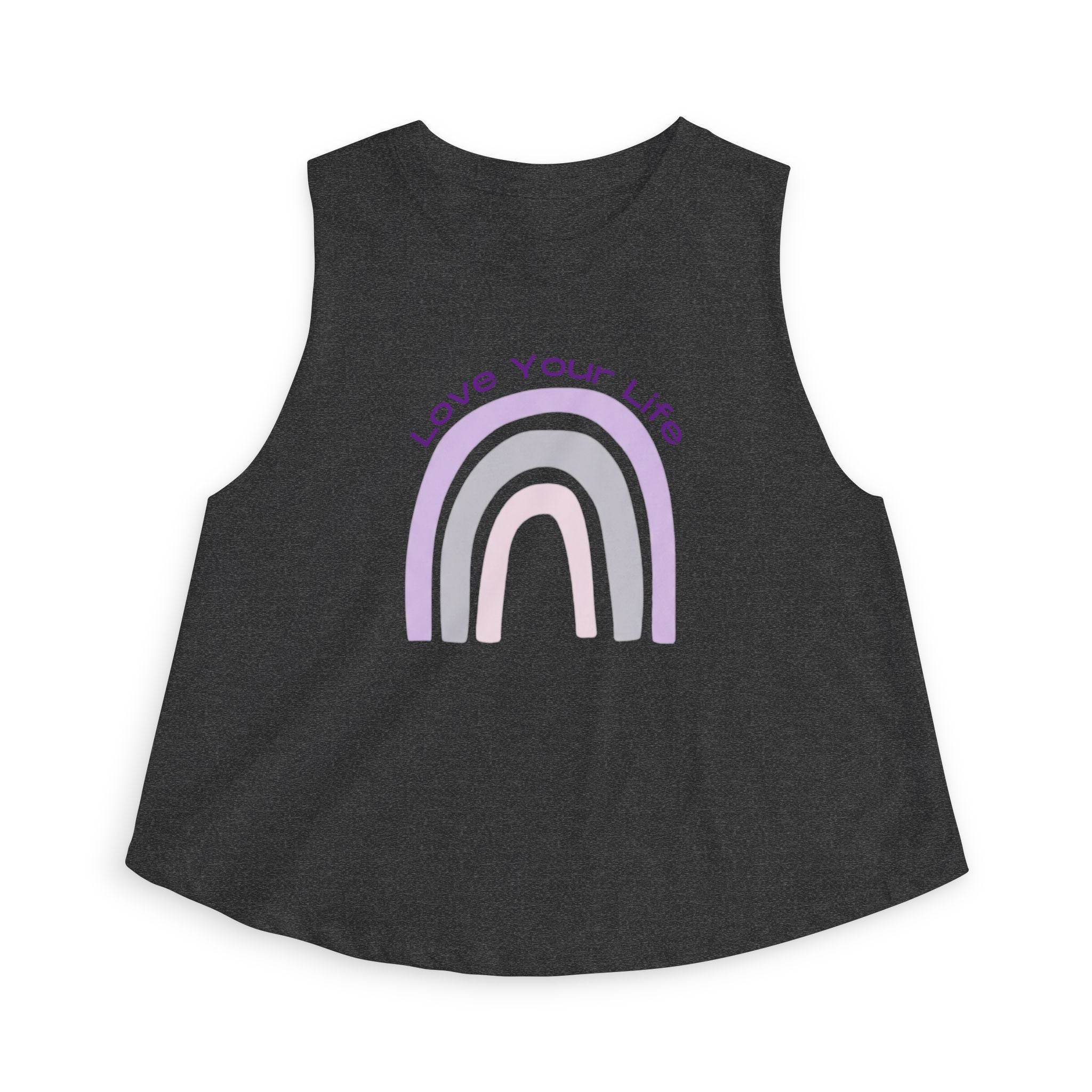 Love Your Life Rainbow Crop Top — Positive Message Women's Tank