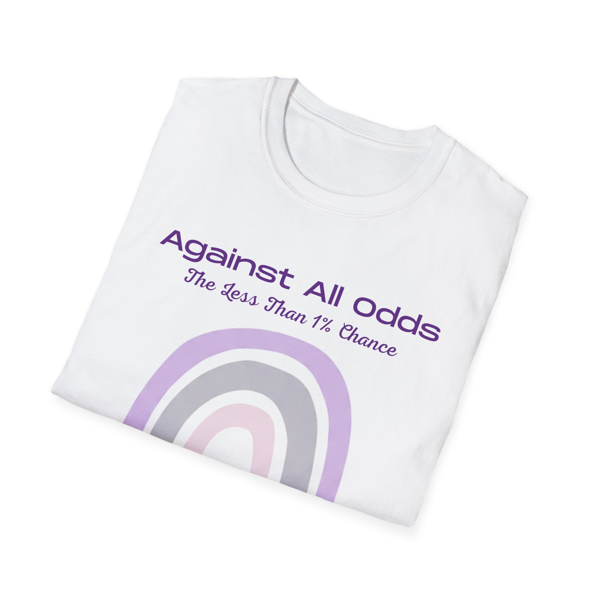 Against All Odds Rainbow T-Shirt – Inspirational 'The Less Than 1% Chance' Design