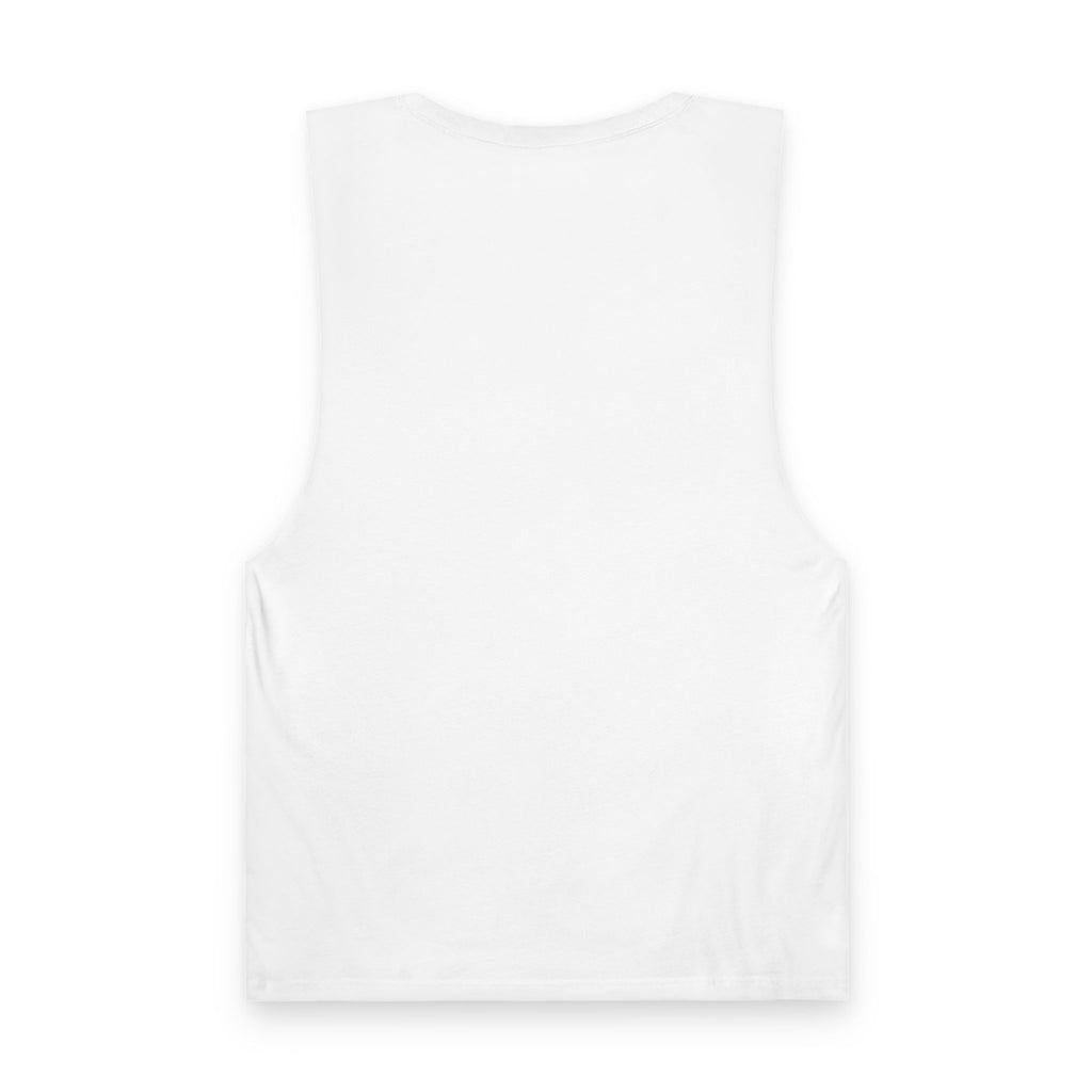 Pastel Rainbow Tank Top — Soft Lavender & Gray Rainbow Graphic Muscle Tee