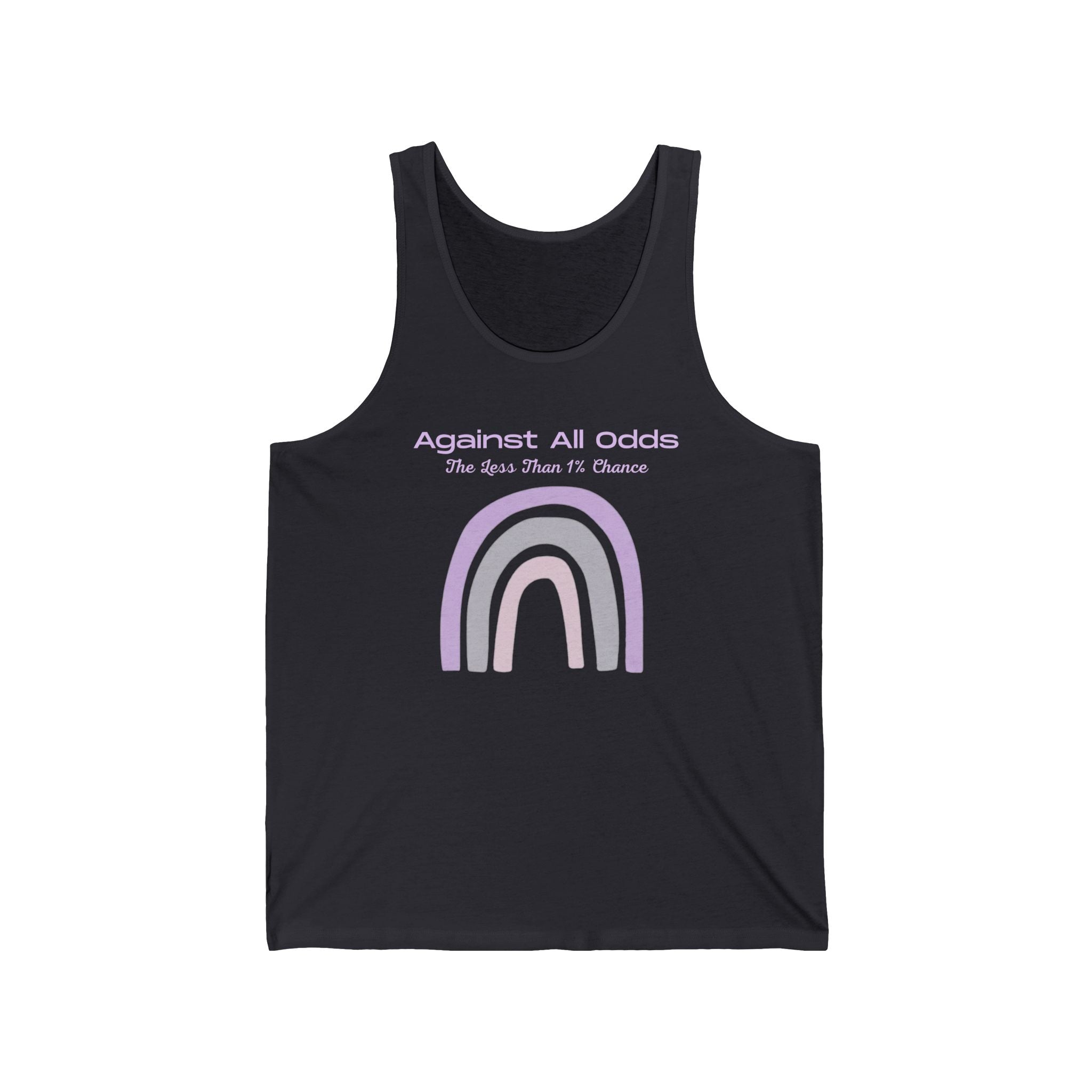 Pastel Rainbow Tank Top — "Against All Odds" Minimal Graphic