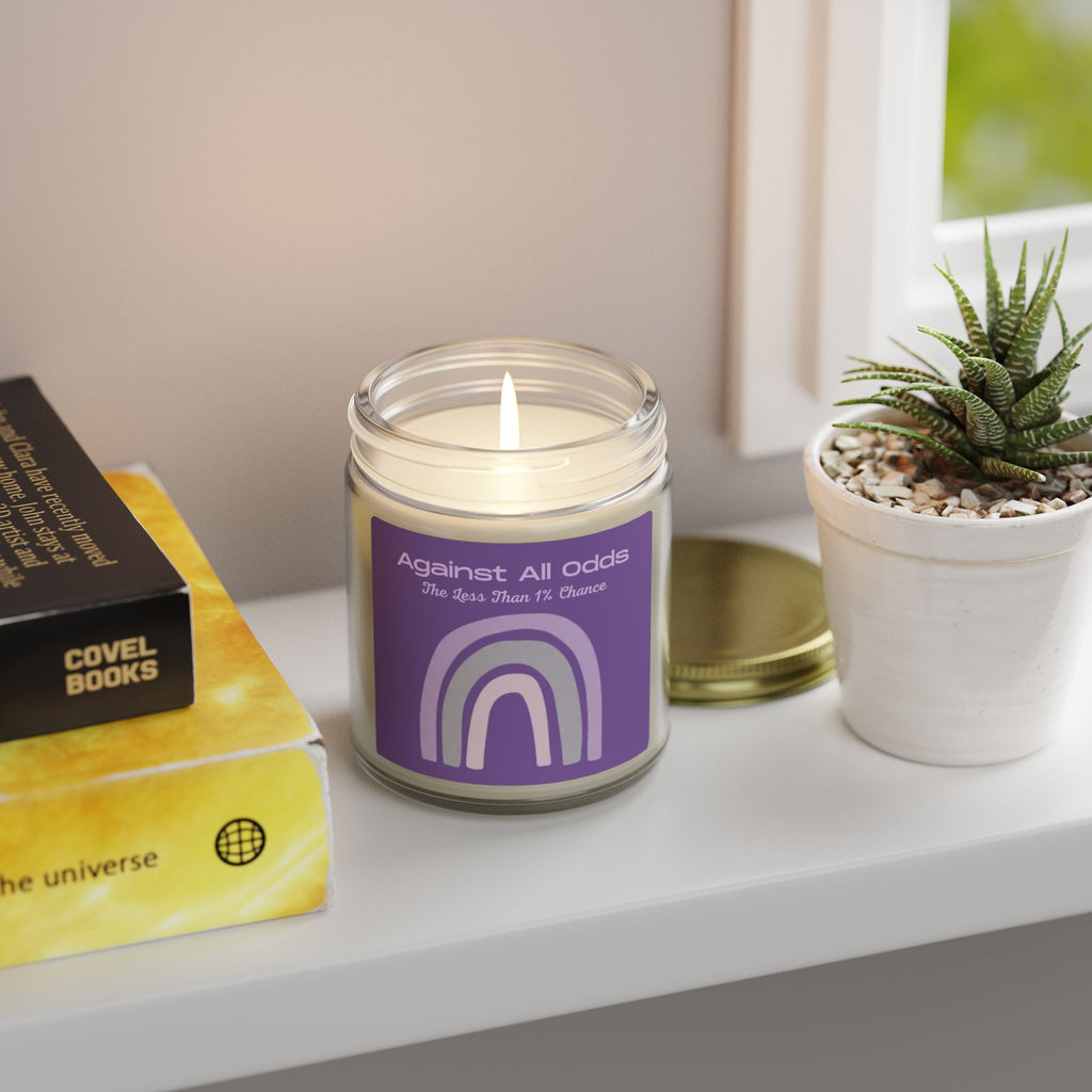 Scented Candle — Coconut Apricot Wax “Against All Odds” Purple Rainbow (4oz/9oz)