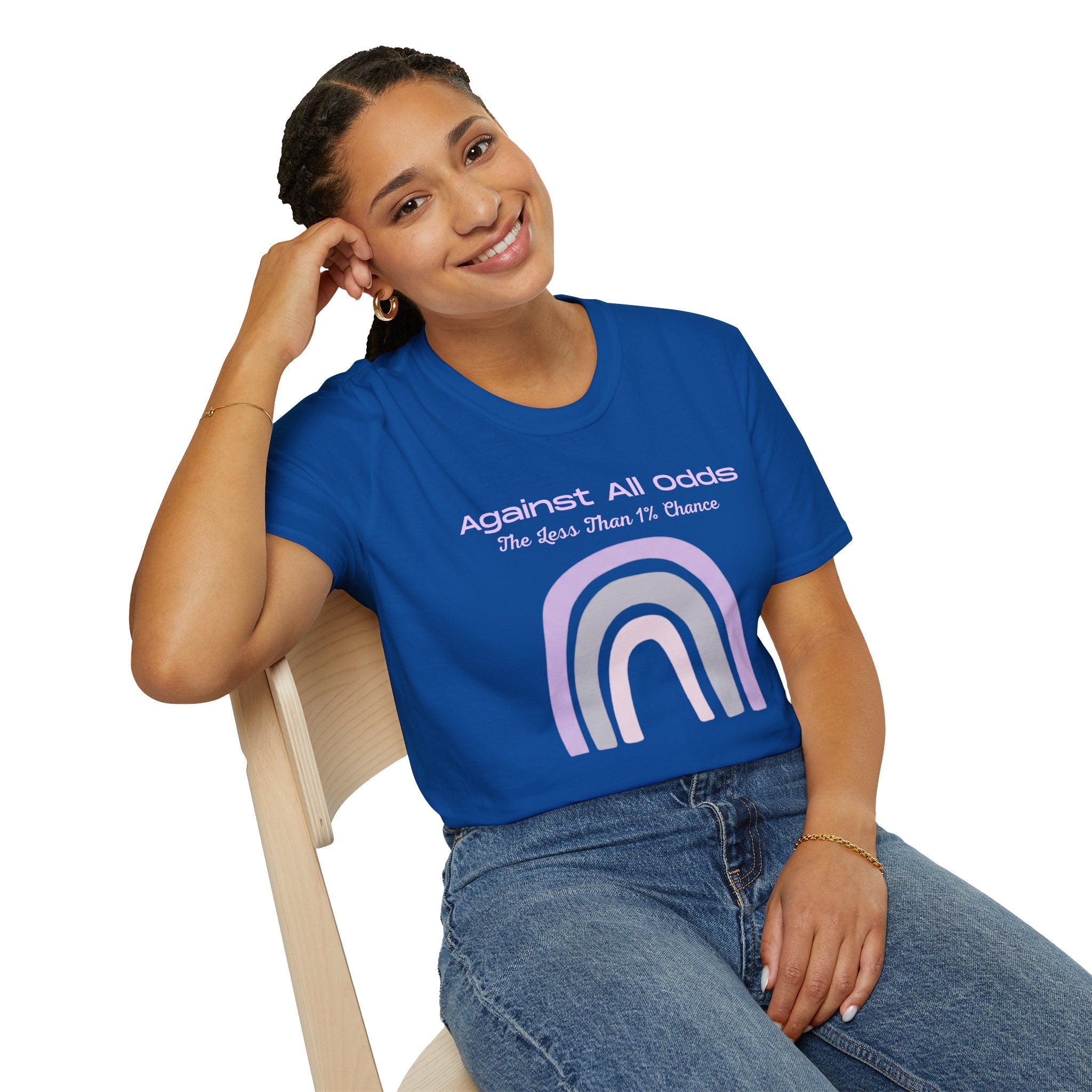 Against All Odds Rainbow T-Shirt — Pastel Inspirational Tee