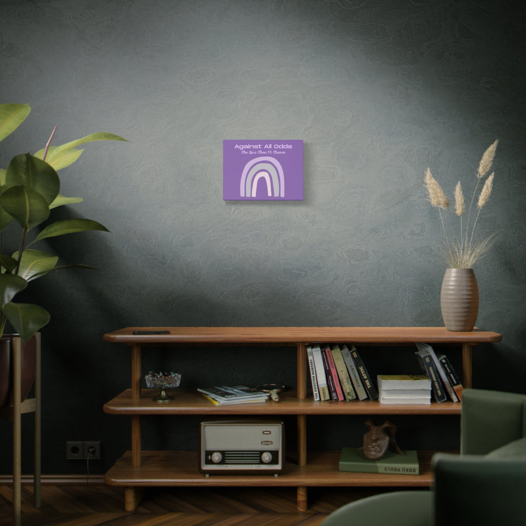 Against All Odds Purple Rainbow Canvas Wall Art — "The Less Than 1% Chance"