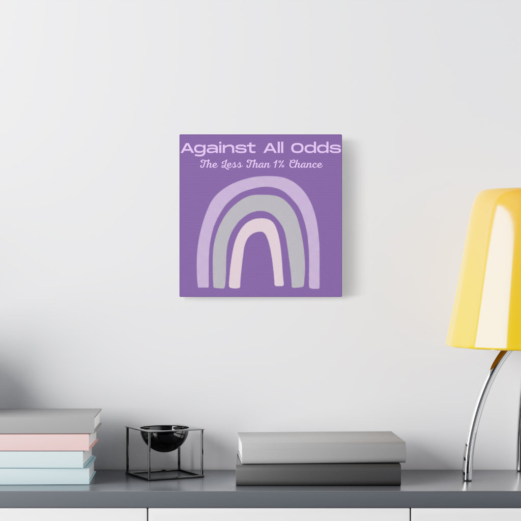 Against All Odds Purple Rainbow Canvas Wall Art — "The Less Than 1% Chance"