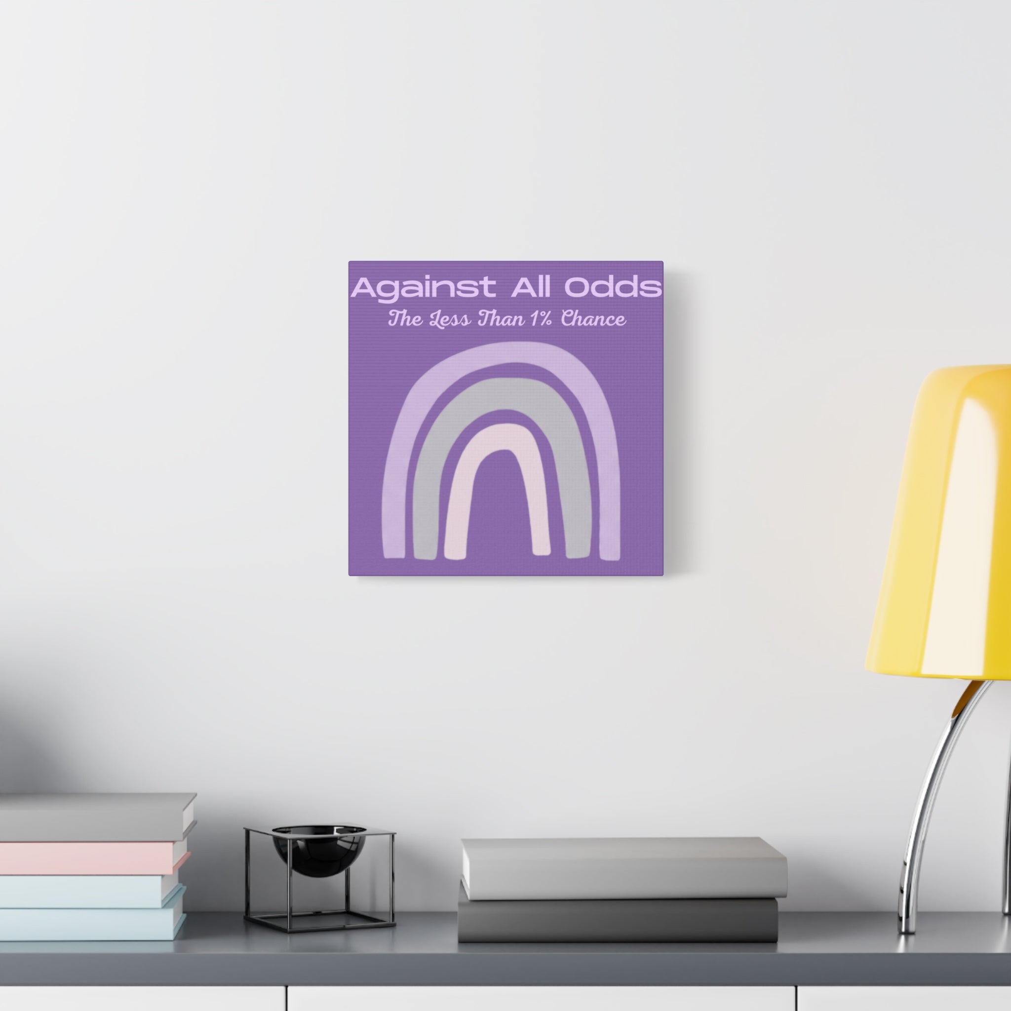 Against All Odds Purple Rainbow Canvas Wall Art — "The Less Than 1% Chance"