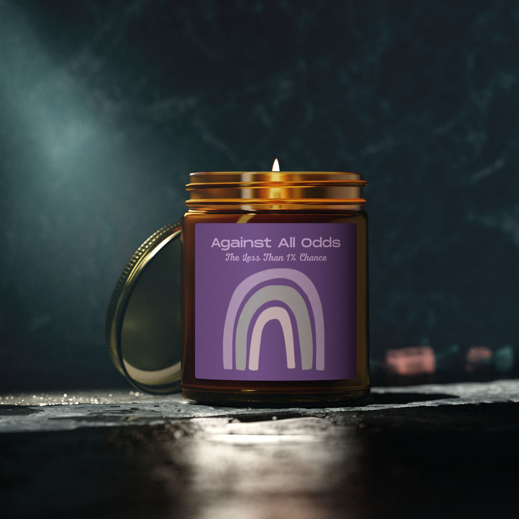 Scented Candle — Coconut Apricot Wax “Against All Odds” Purple Rainbow (4oz/9oz)