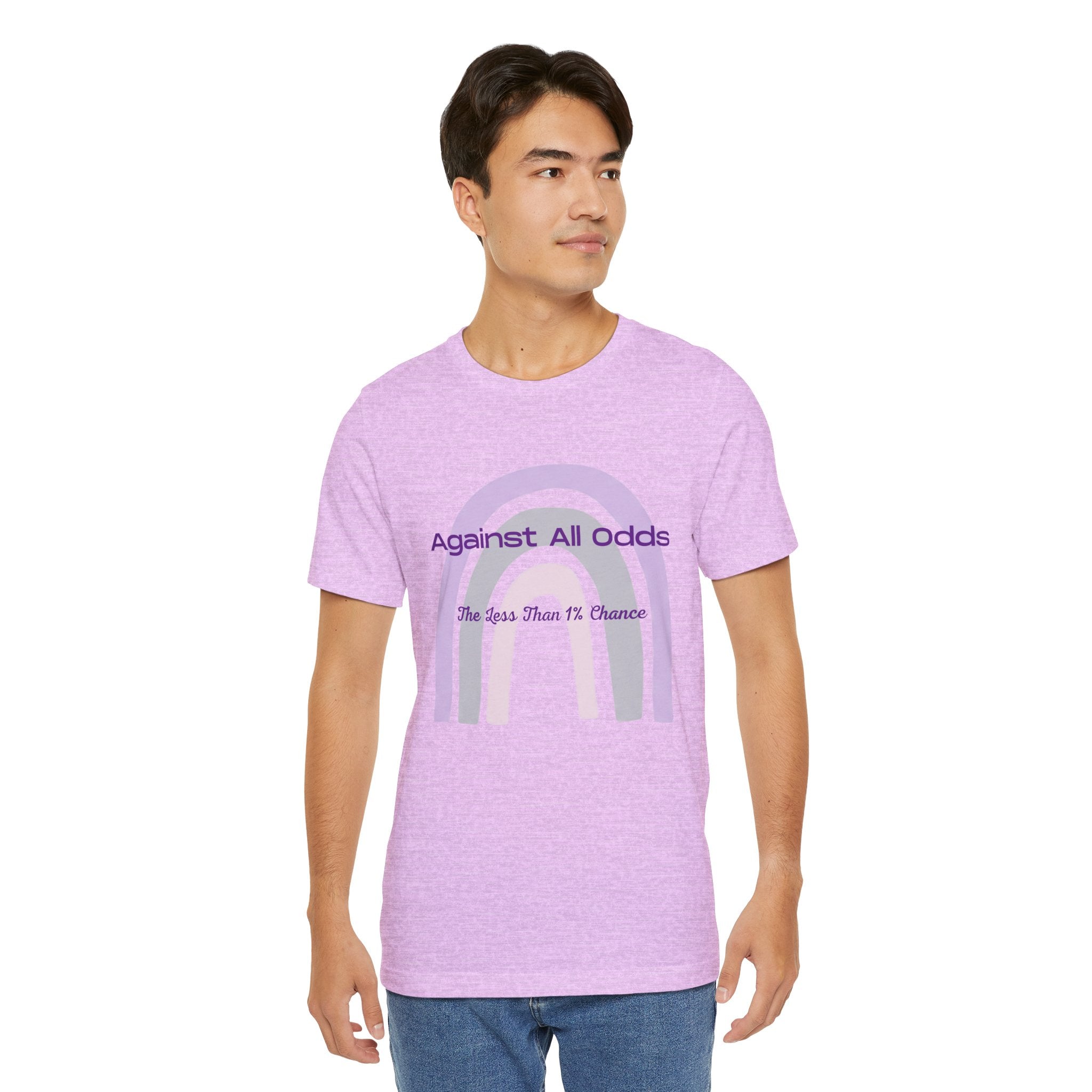 T-Shirt — "Against All Odds" Lavender Rainbow Inspirational Tee
