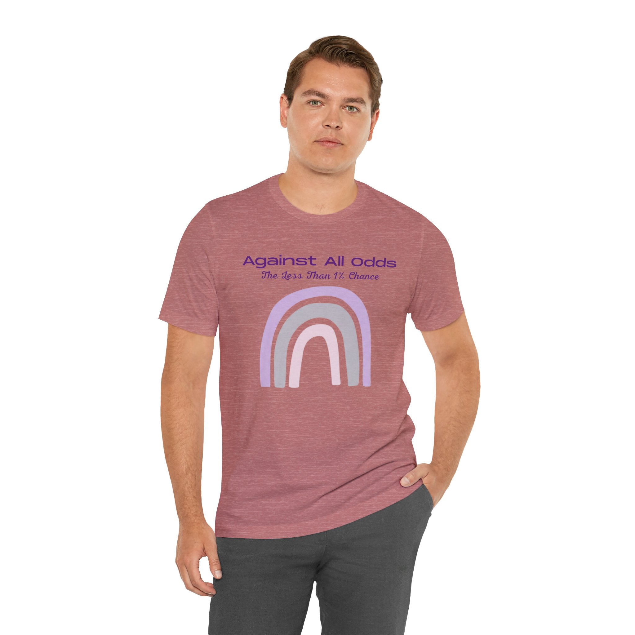 Against All Odds Rainbow Tee – Inspirational Pastel Graphic Shirt